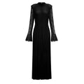 Justyna Black Rhinestone Guipure Lace Maxi Dress (Final Sale-US Only)