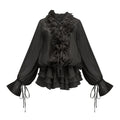 Vestido mini de seda negro con apliques florales y diseño en capas, de la marca Final Sale.