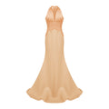 Emmeline Orange Train Design Gathered Maxi Dress (Final Sale-US Only)