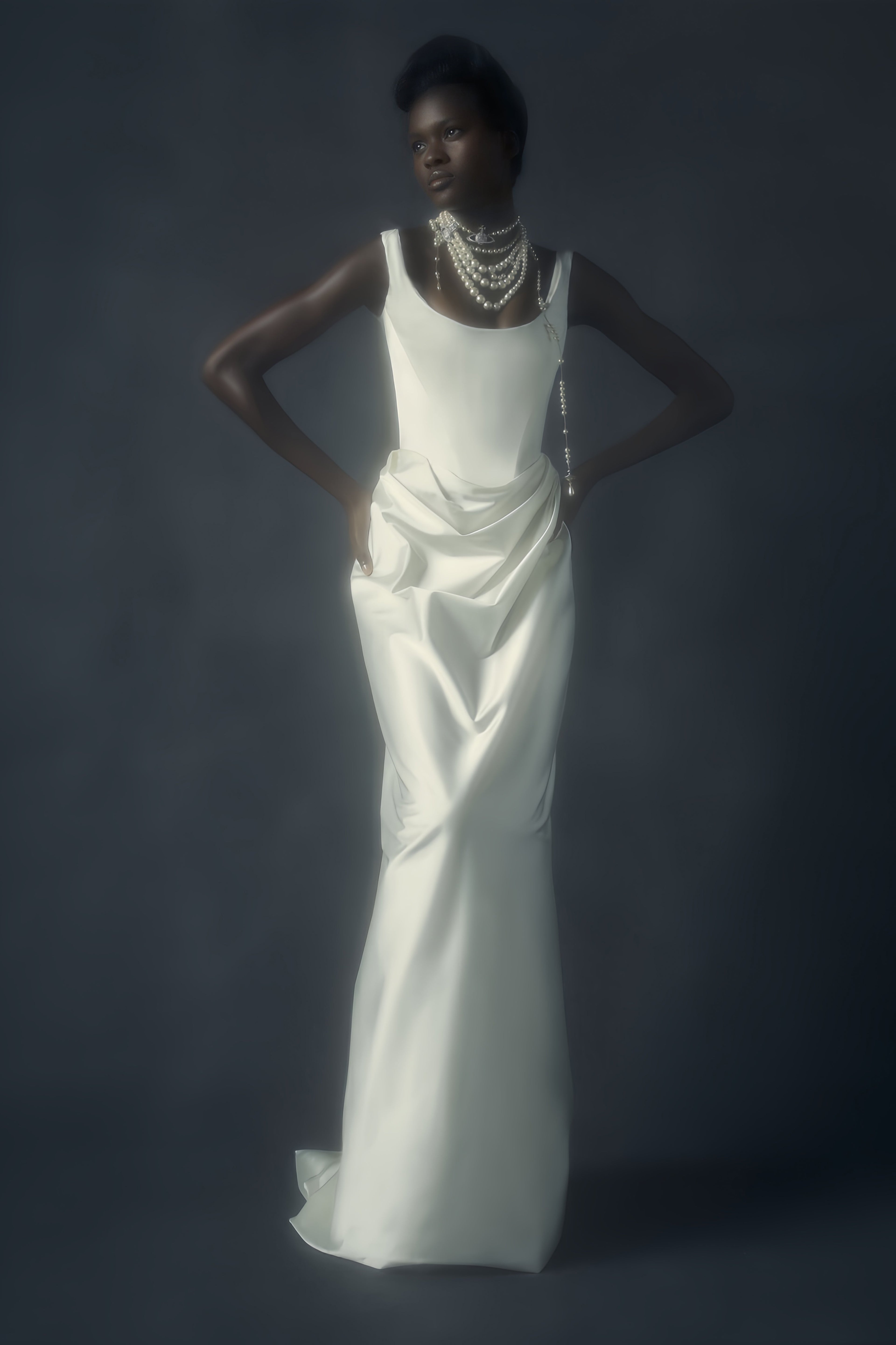 Fiona White Satin Square Neck Maxi Dress (Final Sale-US Only)