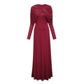 Moderne Red Cape-Design Ruched Maxi Dress (Final Sale-US Only)