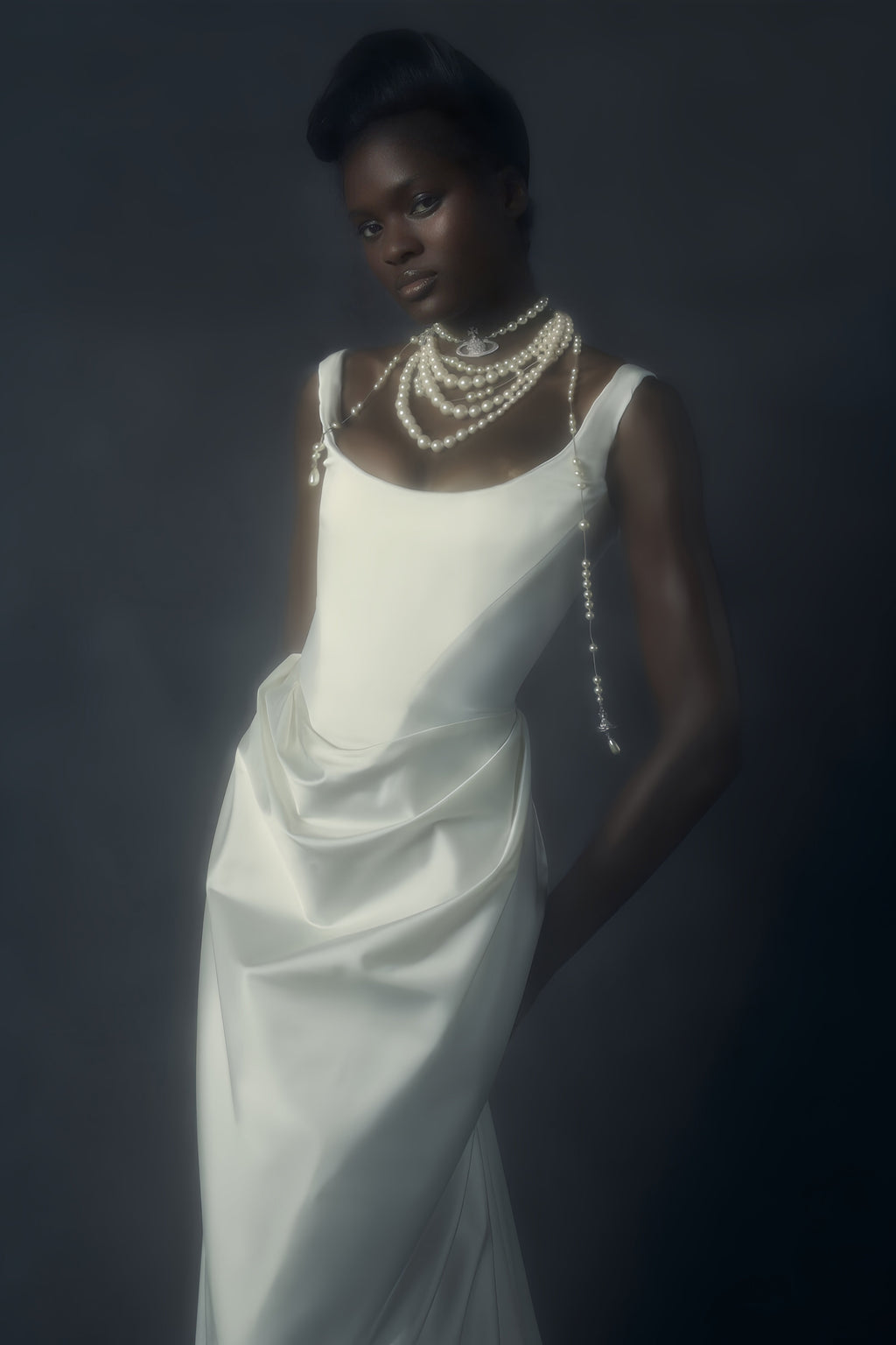 Fiona White Satin Square Neck Maxi Dress (Final Sale-US Only)
