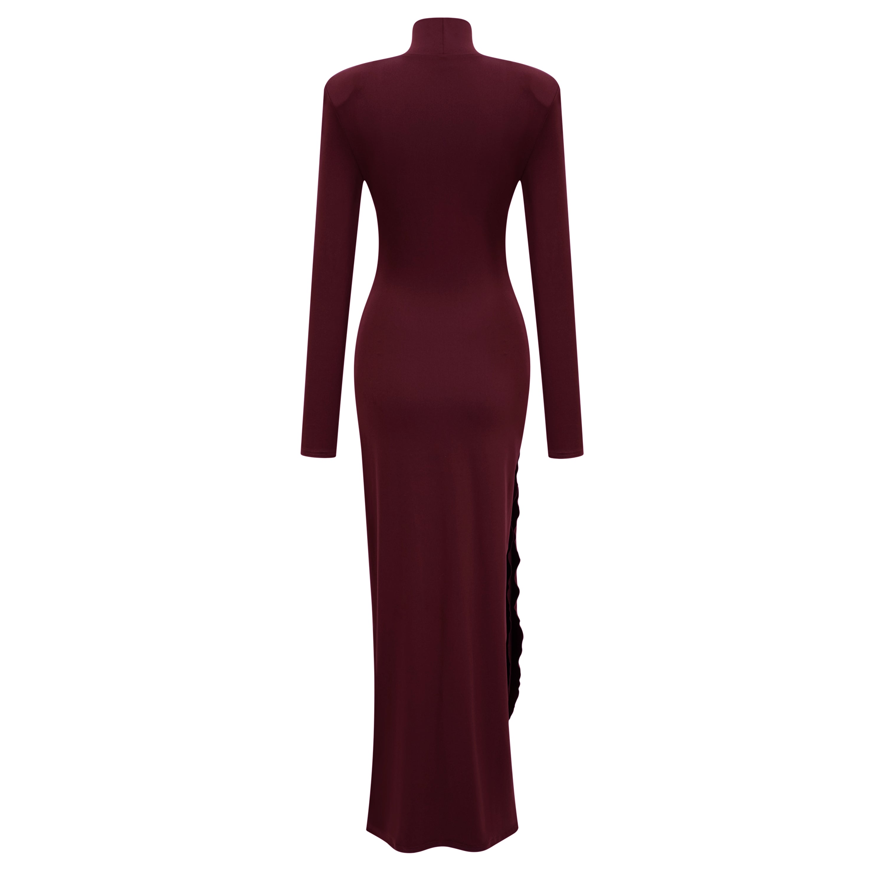 Neve Red High Neck Twist Knot Maxi Dress