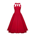 Vestido midi rojo de capa con dobladillo acampanado de la marca Final Sale, con diseño en capas y estilo elegante.