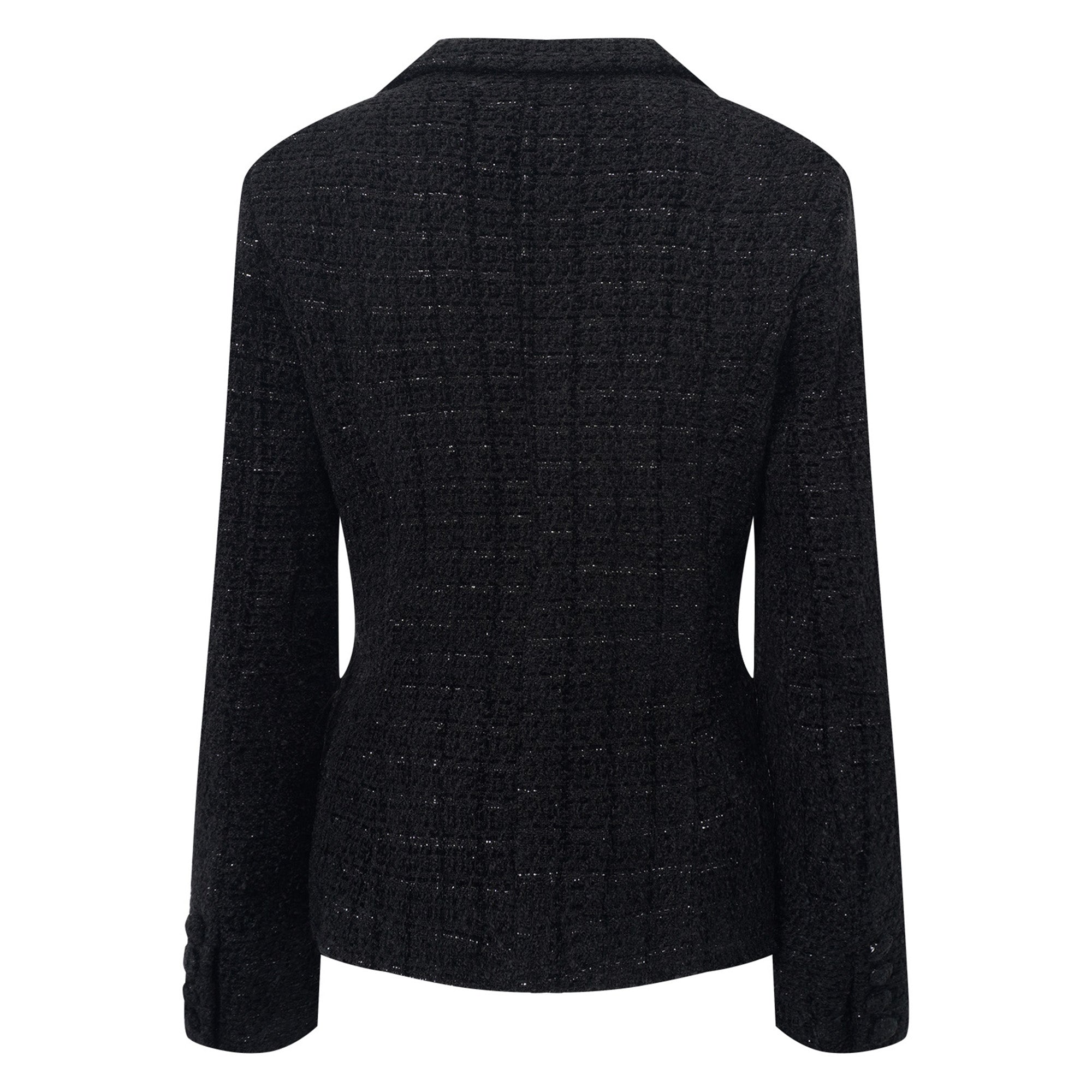 Conjunto de chaqueta de tweed negro y falda de satén de la marca Final Sale, vista en la imagen 1308.