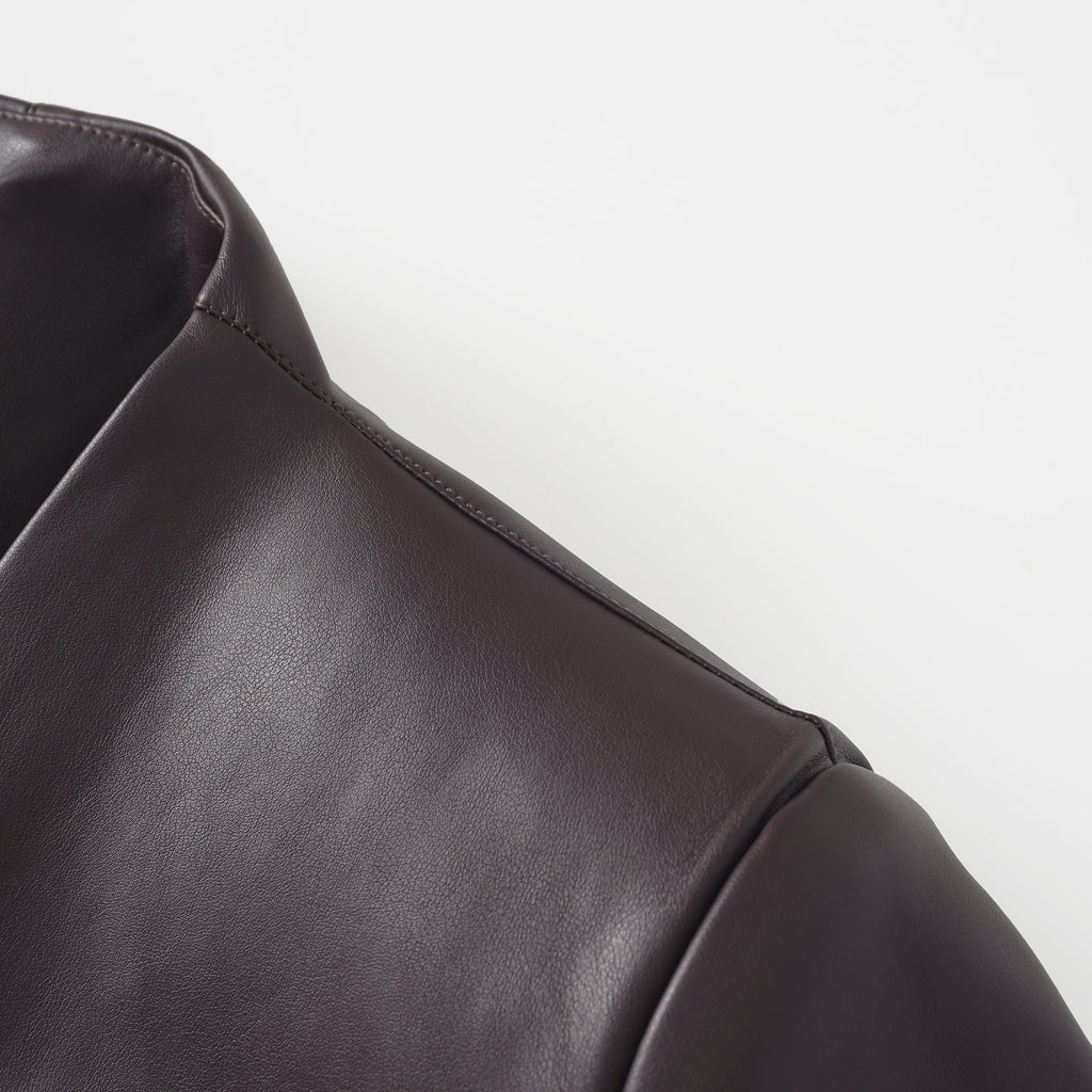 Solange Brown Leather Mini Blazer Dress (Final Sale-US Only)