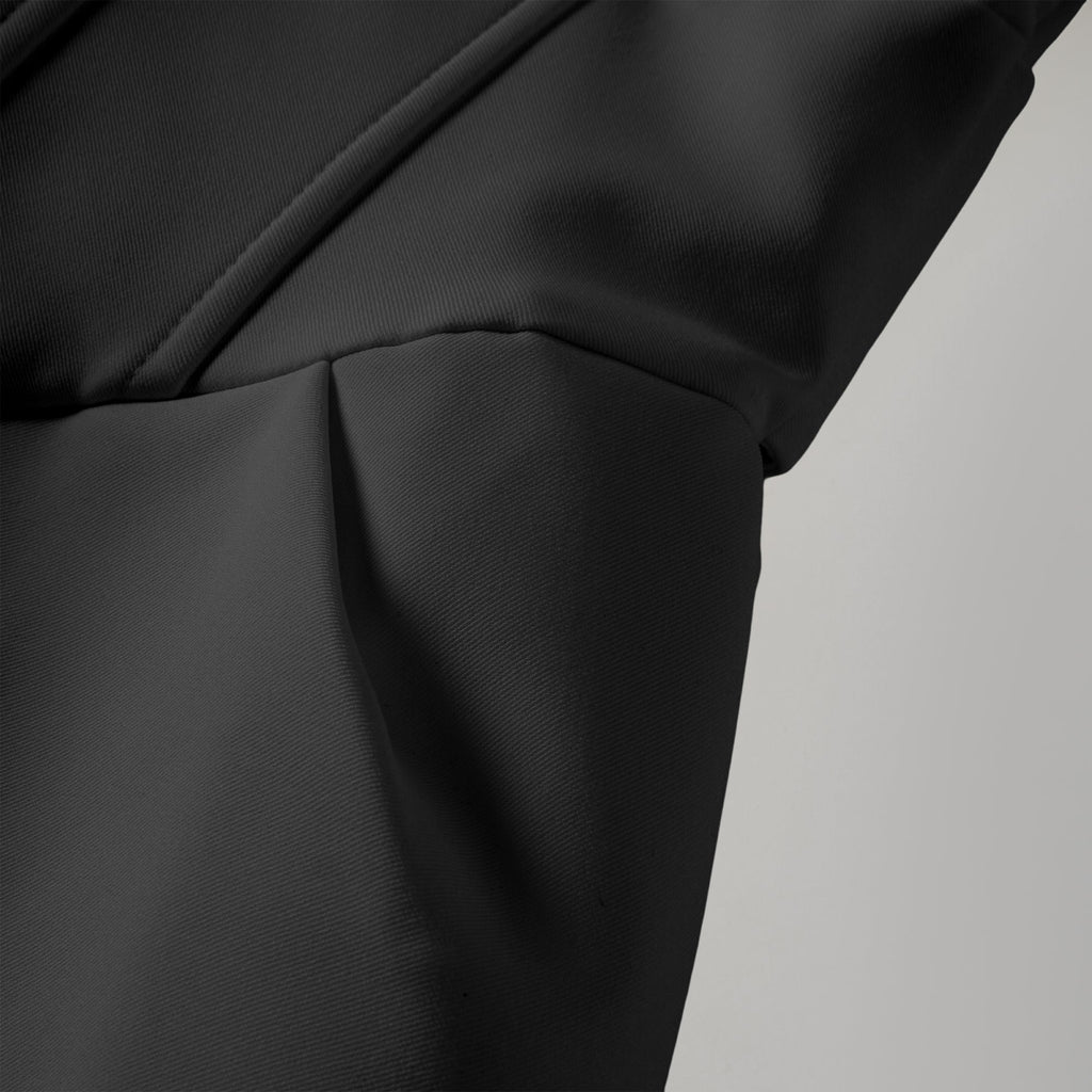Vestido mini blazer en negro con corsé, diseño elegante y ajustado, ideal para ocasiones formales y modernas.