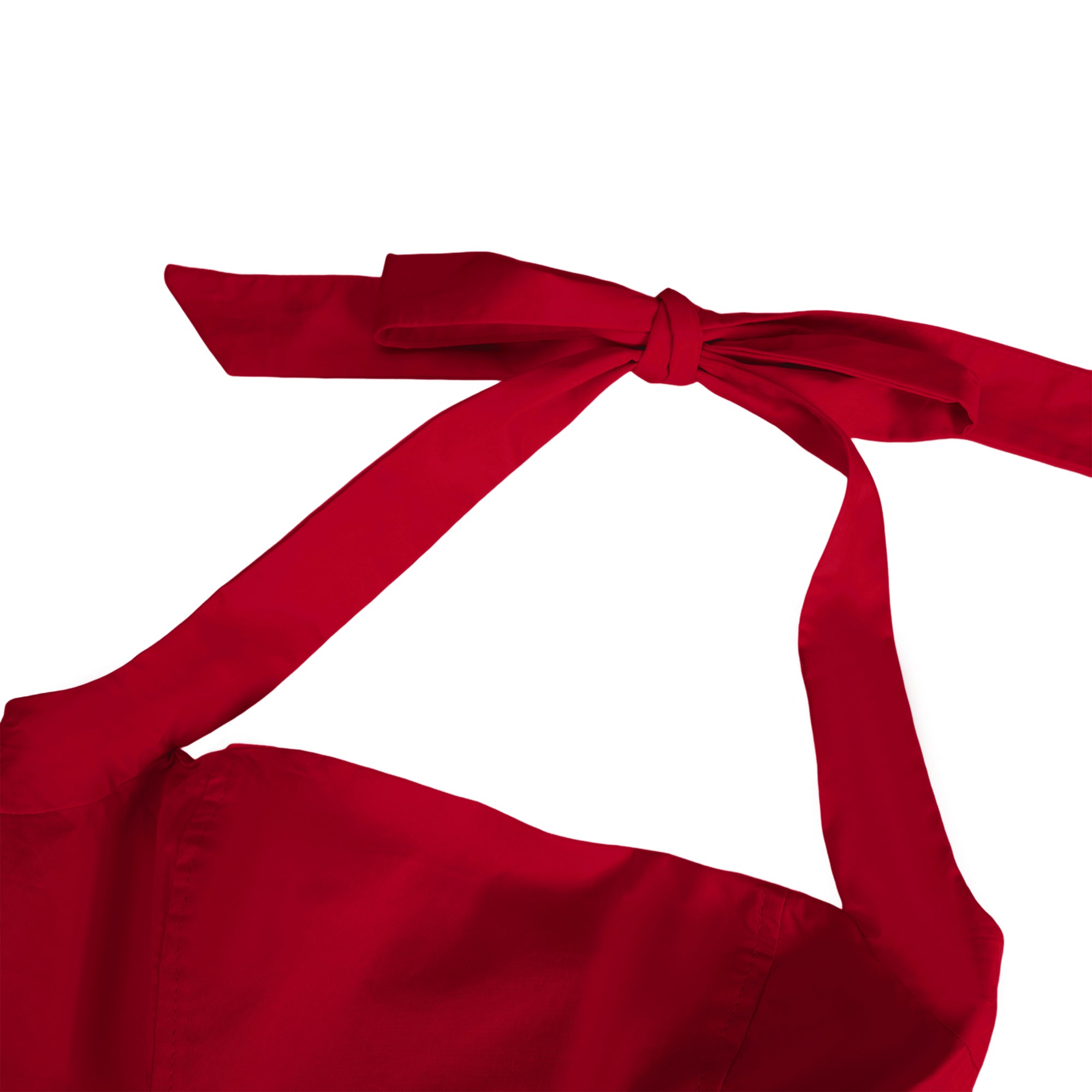 Vestido midi rojo con capas y dobladillo acampanado de la marca Final Sale, mostrando su diseño elegante y femenino.