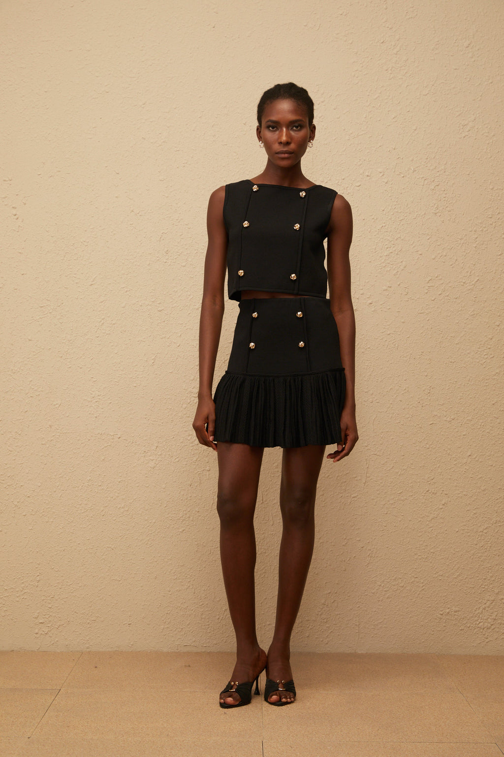 Georgia Black Knit Top & Skirt Set (Final Sale-US Only)