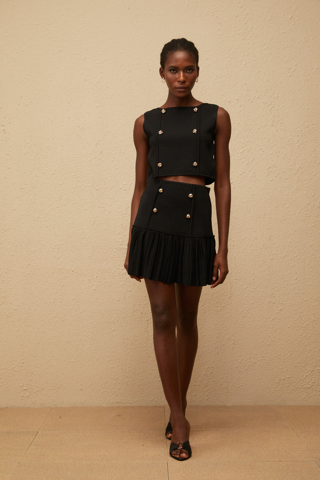 Georgia Black Knit Top & Skirt Set (Final Sale-US Only)