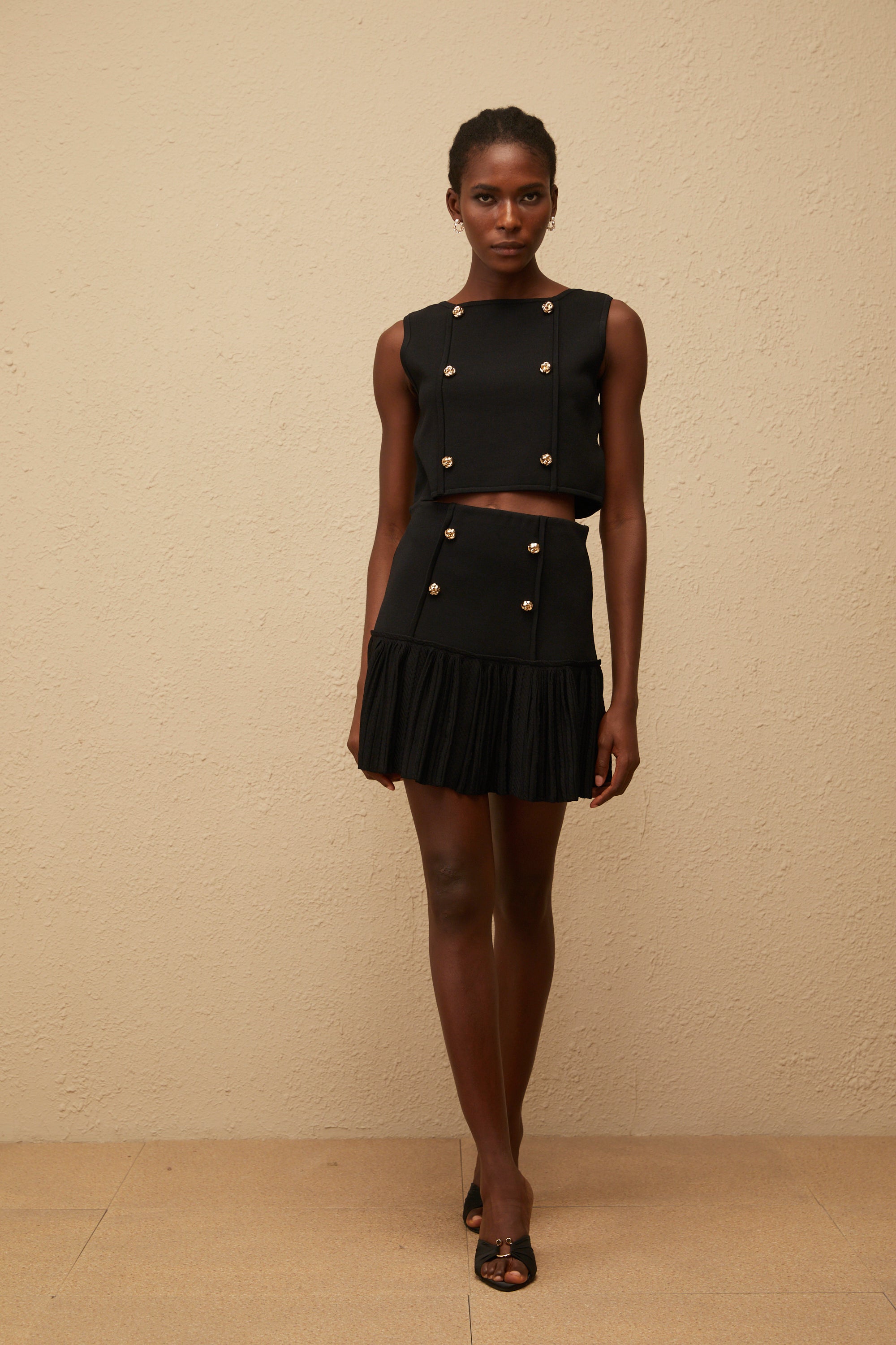 Georgia Black Knit Top & Skirt Set (Final Sale-US Only)