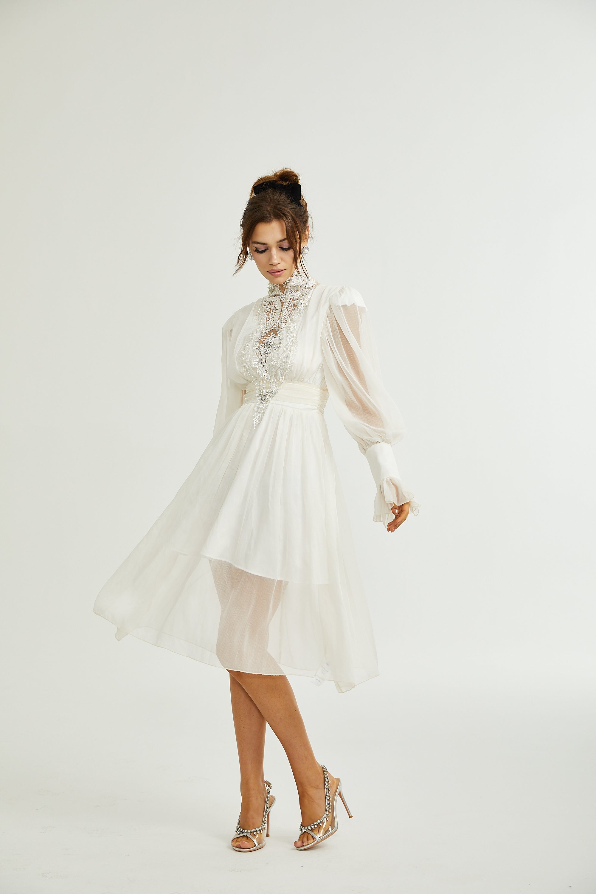 Mirage lace-detail embellished dress (Final Sale-US Only)