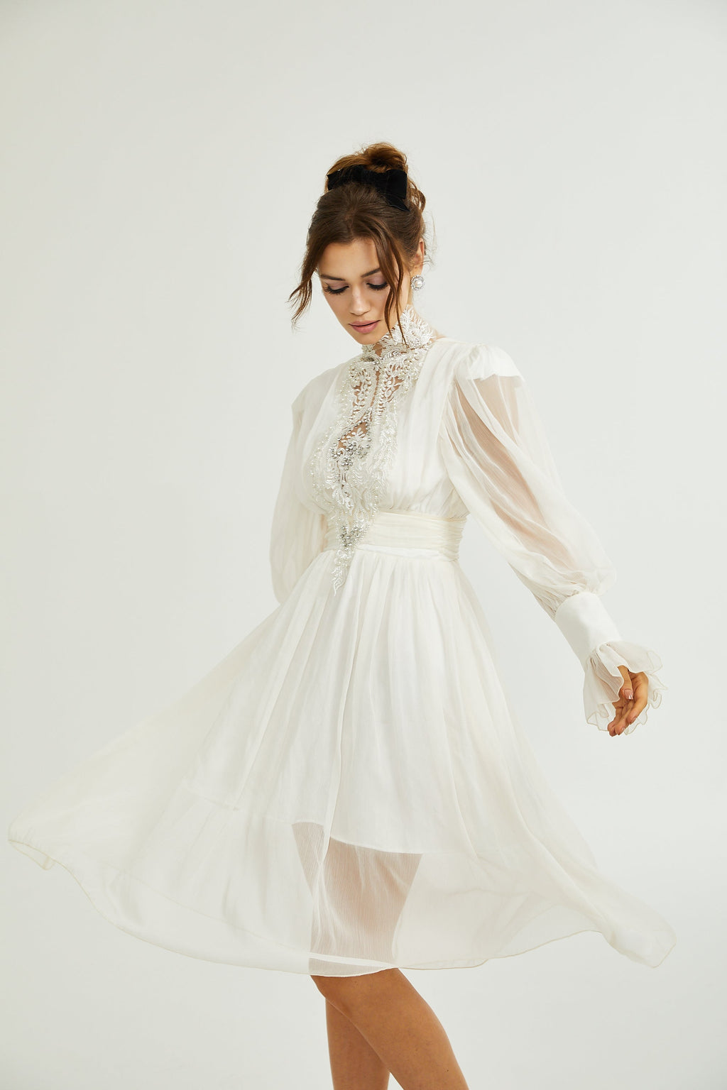 Mirage lace-detail embellished dress (Final Sale-US Only)