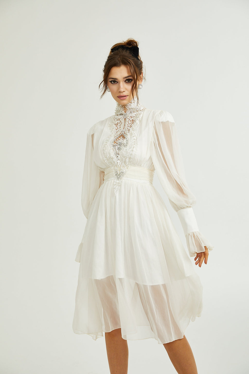 Mirage lace-detail embellished dress (Final Sale-US Only)