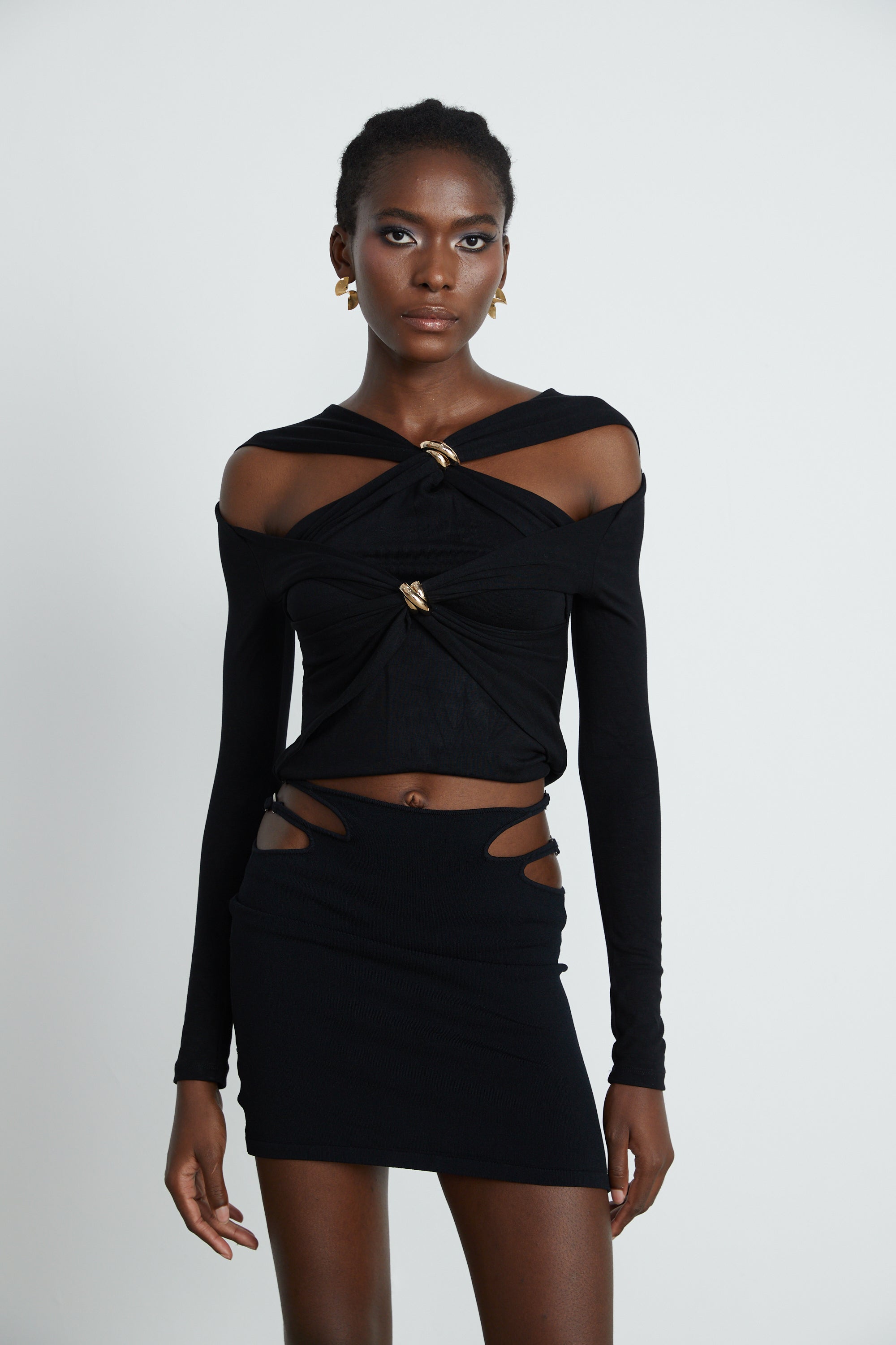 Clarabelle gathered-effect cut-out top (Final Sale-US Only)