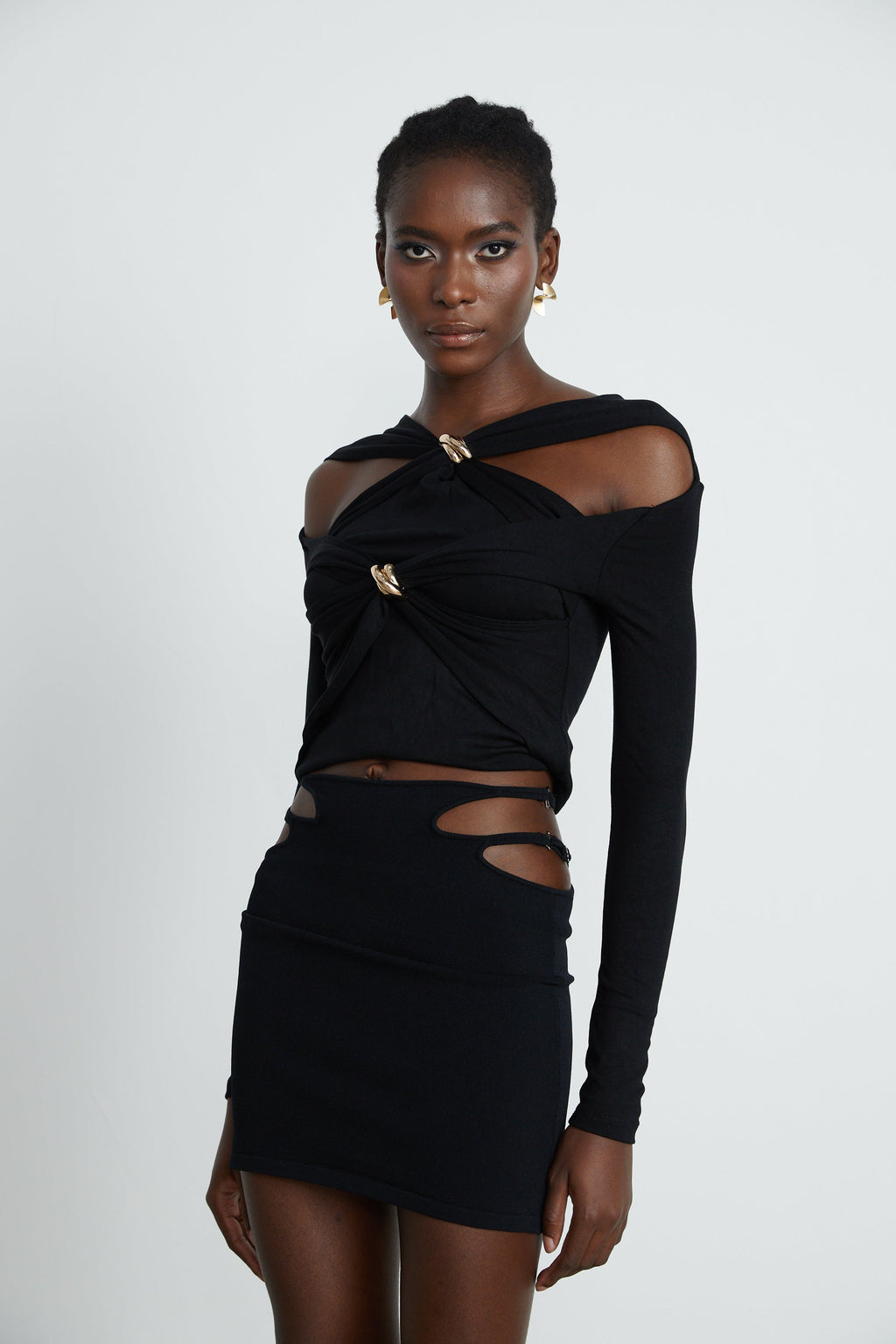 Clarabelle gathered-effect cut-out top (Final Sale-US Only)