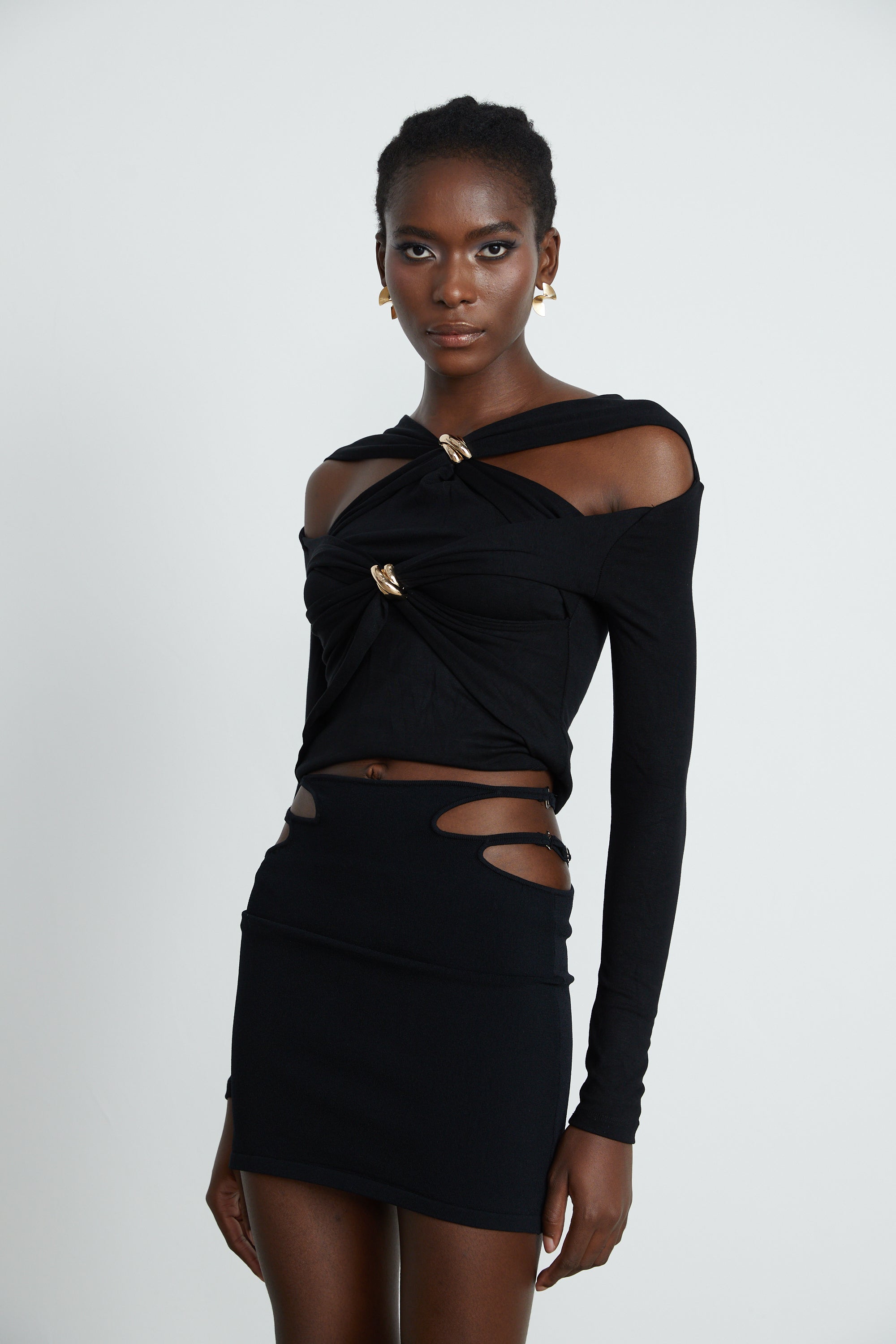 Clarabelle gathered-effect cut-out top (Final Sale-US Only)
