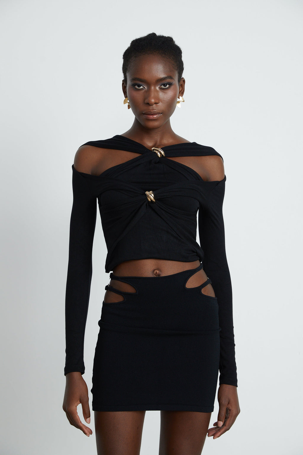 Clarabelle gathered-effect cut-out top (Final Sale-US Only)