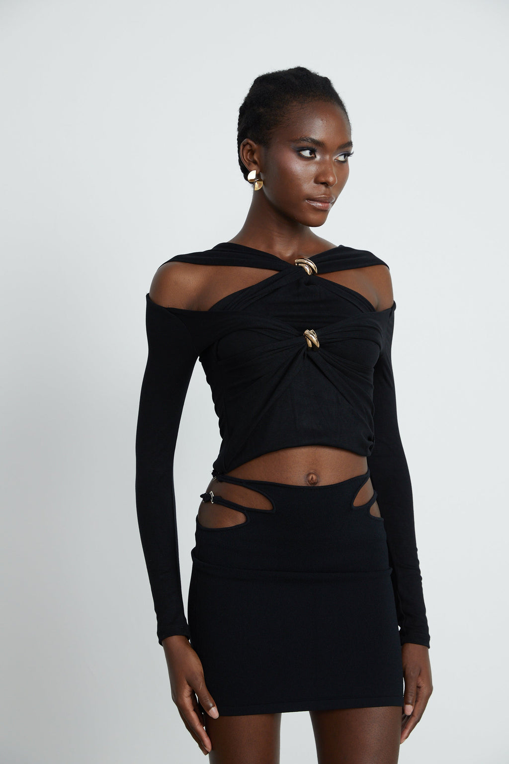 Clarabelle gathered-effect cut-out top (Final Sale-US Only)