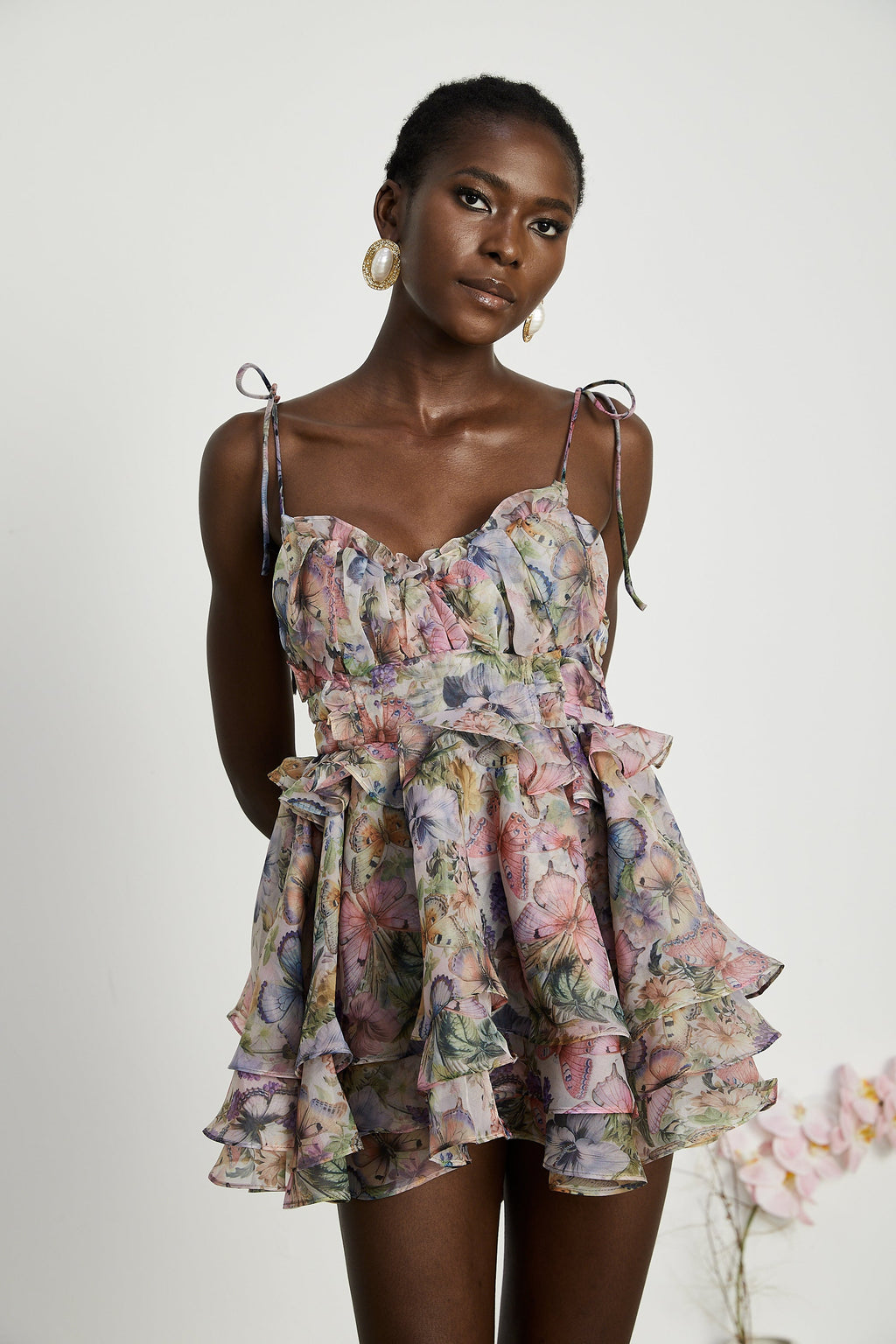 Juliette floral print pleated mini dress (Final Sale-US Only)