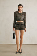 Éloïse metallic-threading cropped jacket (Final Sale-US Only)