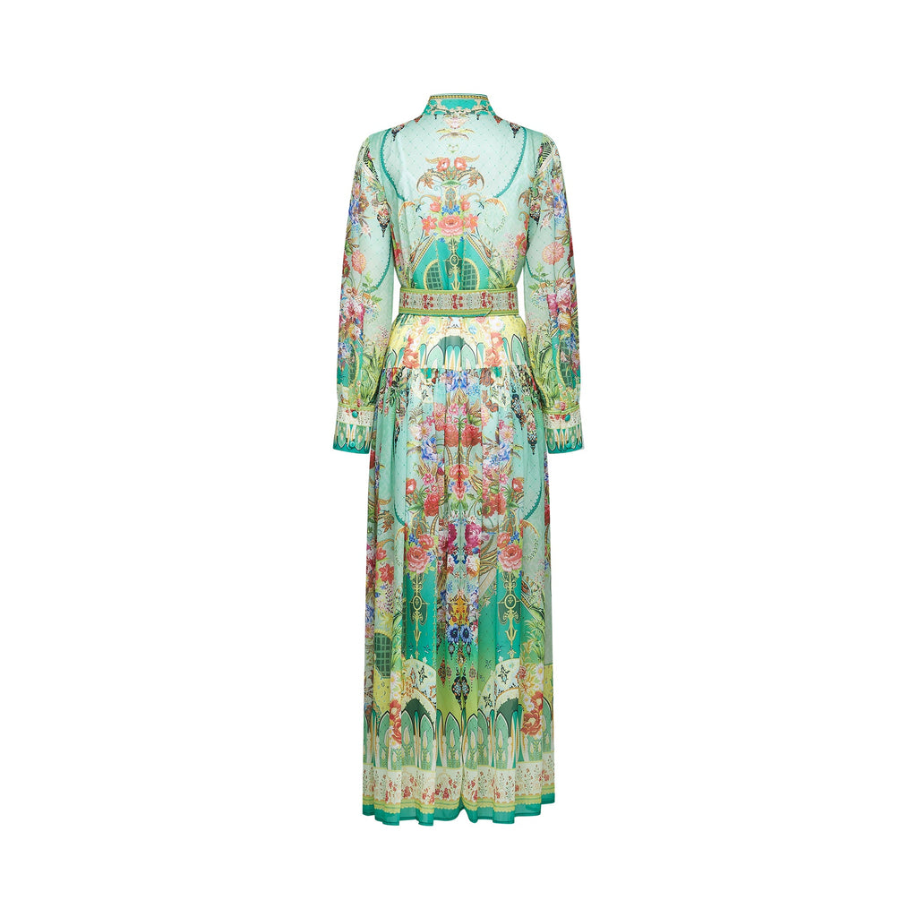 Vestido midi con estampado floral y dobladillo acampanado de la marca Final Sale, con diseño elegante y femenino.