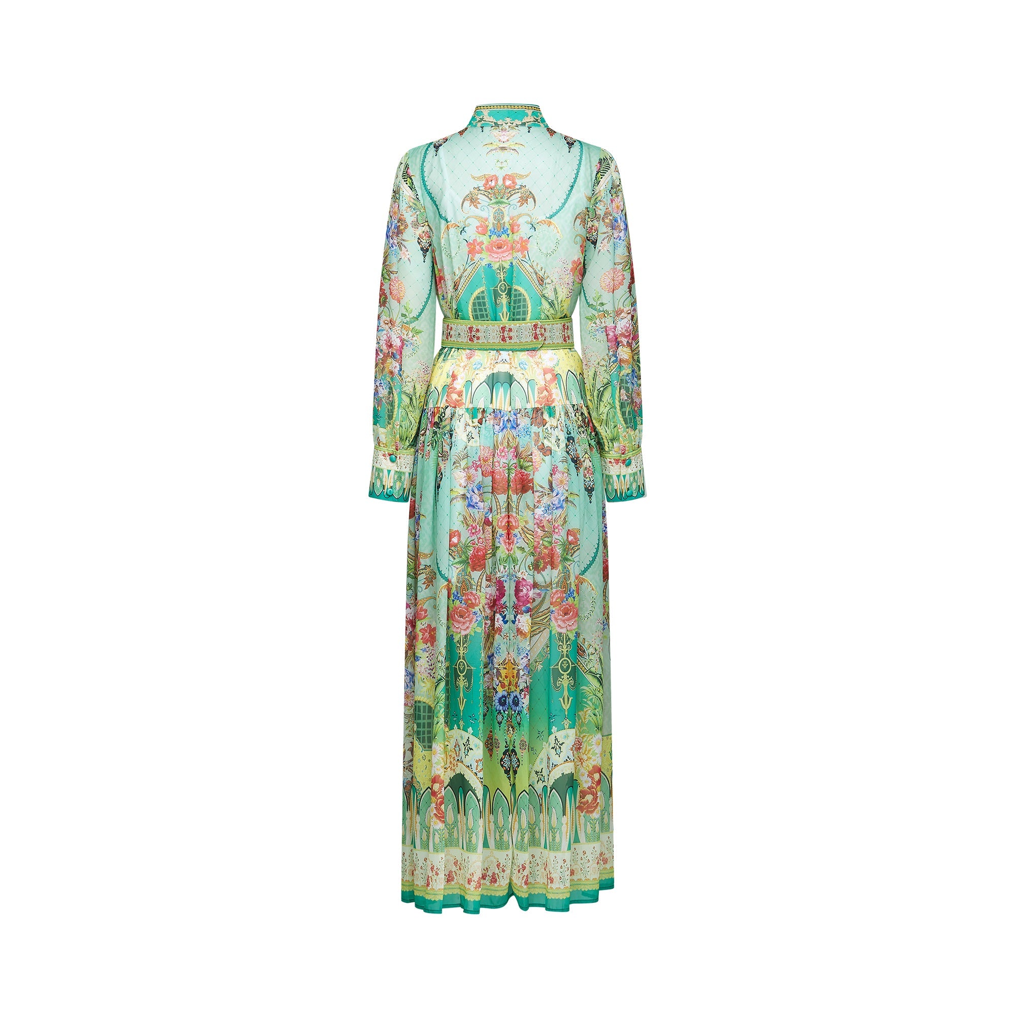 Vestido midi con estampado floral y dobladillo acampanado de la marca Final Sale, con diseño elegante y femenino.