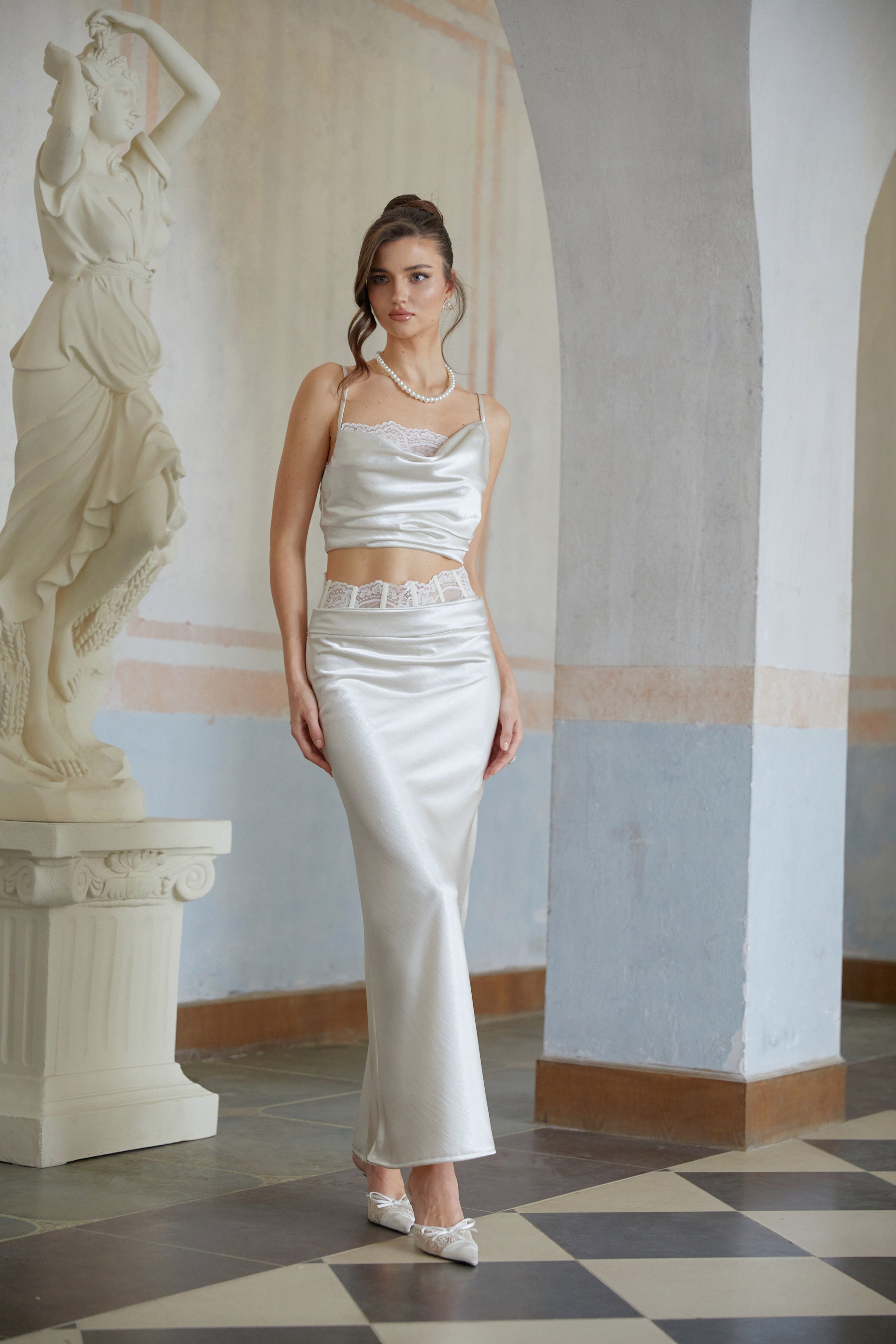 Eeva White Floral Lace Panel Crop Top (Final Sale-US Only)