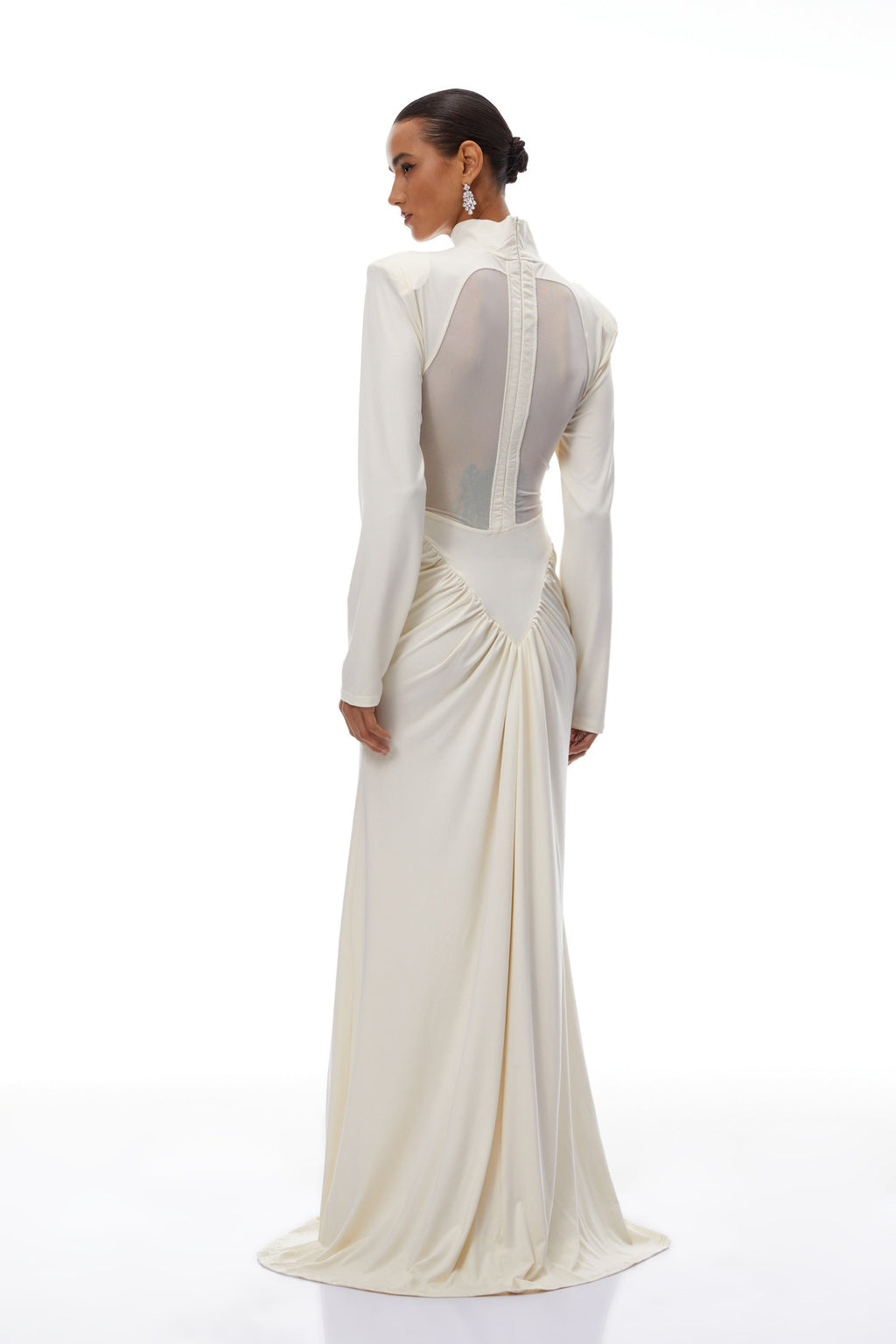 Harriet White Cut Out Ruched Maxi Dress