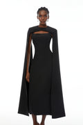Brynja Black Cape Design Maxi Gown