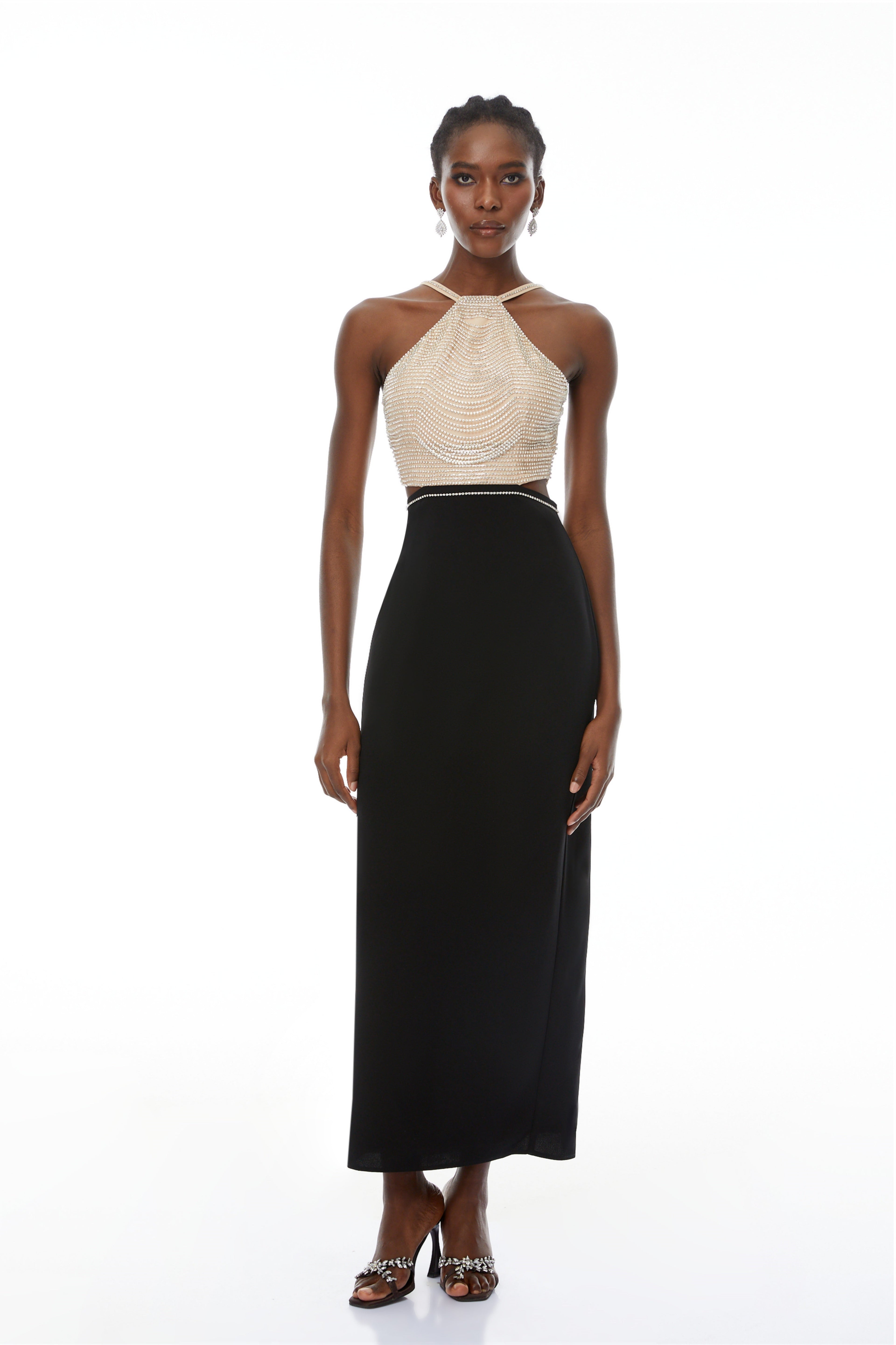 Domenica Crystal-Chain Embellished Maxi Dress