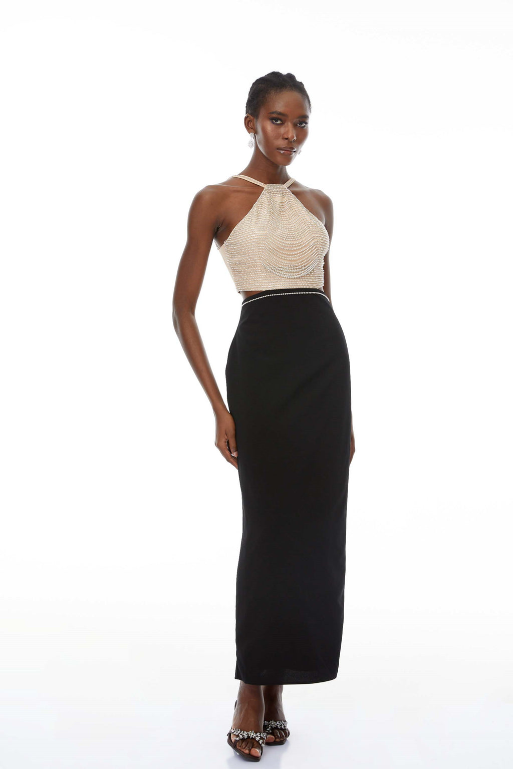 Domenica Crystal-Chain Embellished Maxi Dress