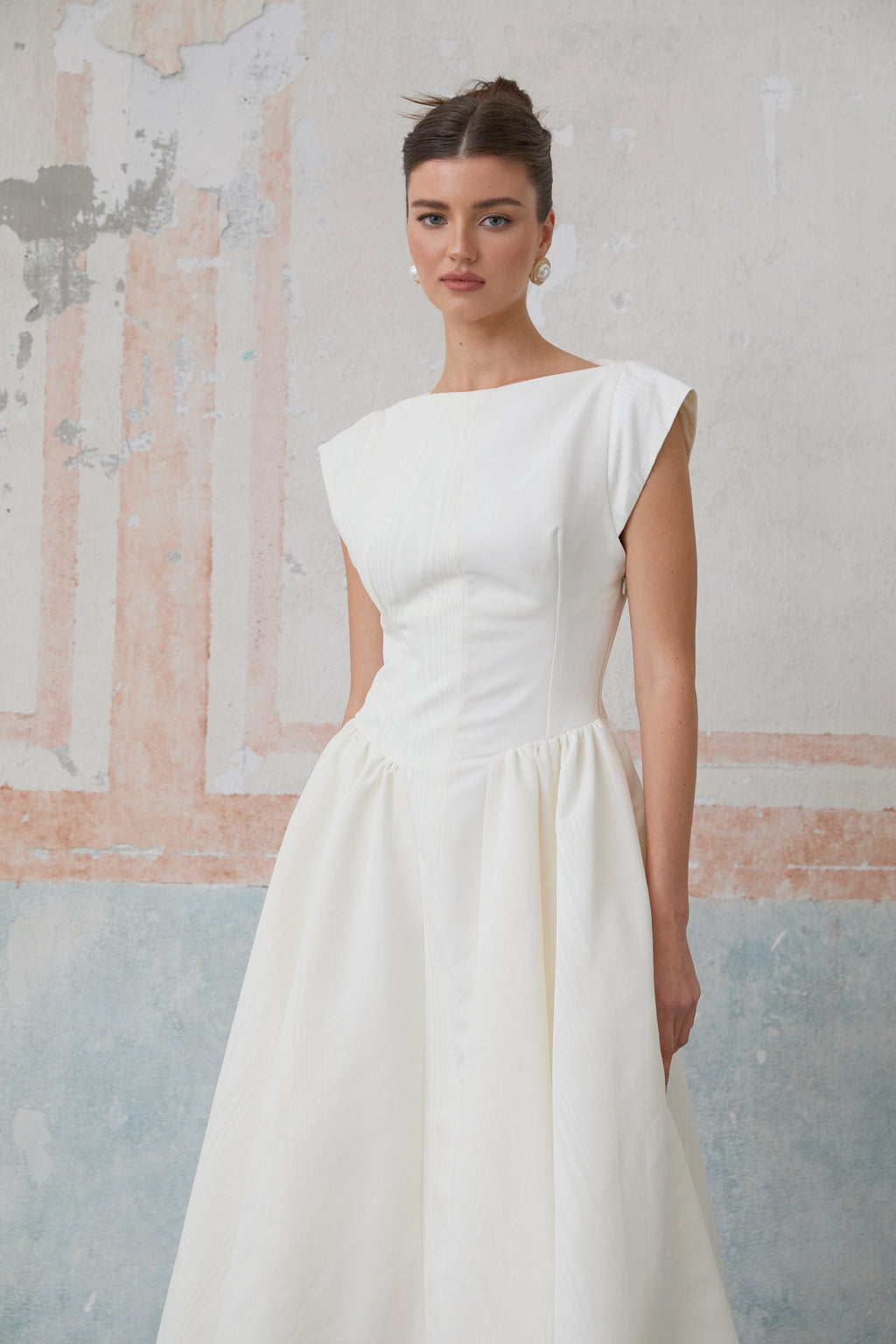 Amandine white open-back cap-sleeve midi dress (Final Sale-US Only)