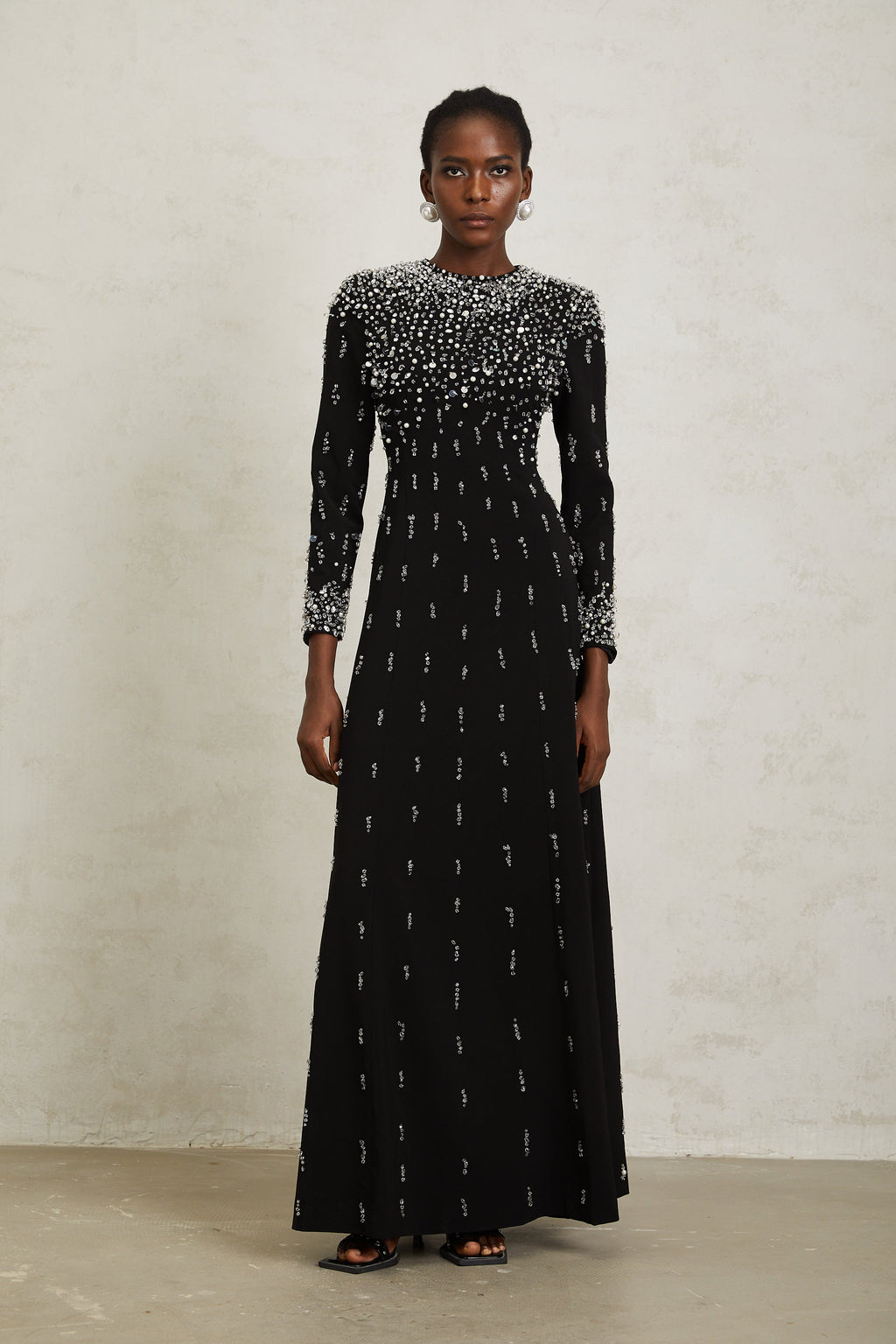 Margarita Black Embellished Maxi Dress (Final Sale-US Only)