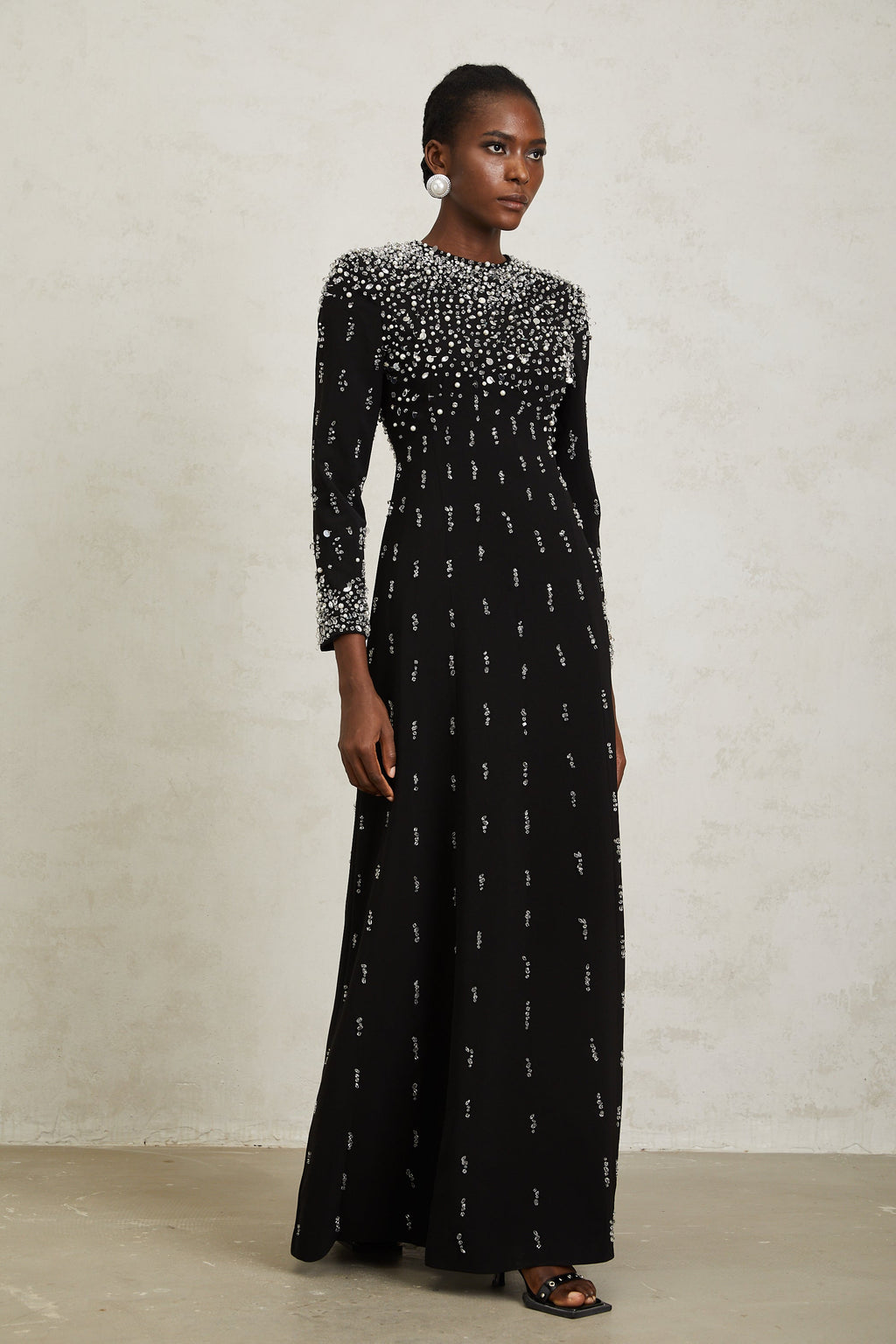Margarita Black Embellished Maxi Dress (Final Sale-US Only)