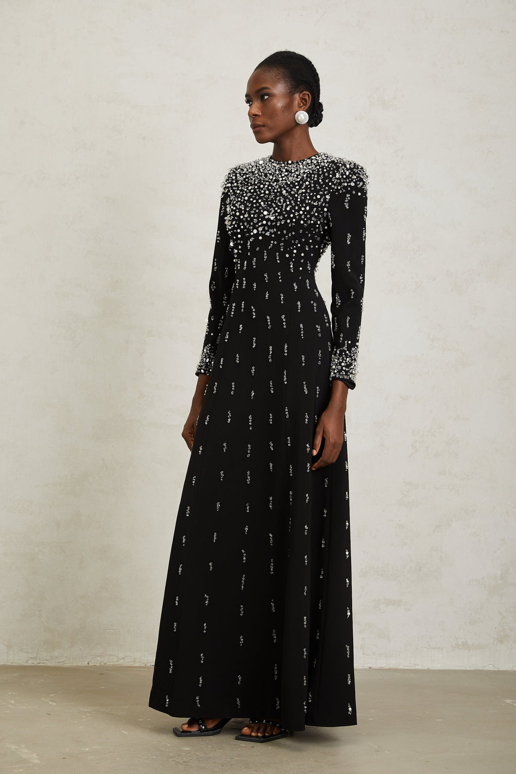 Margarita Black Embellished Maxi Dress (Final Sale-US Only)