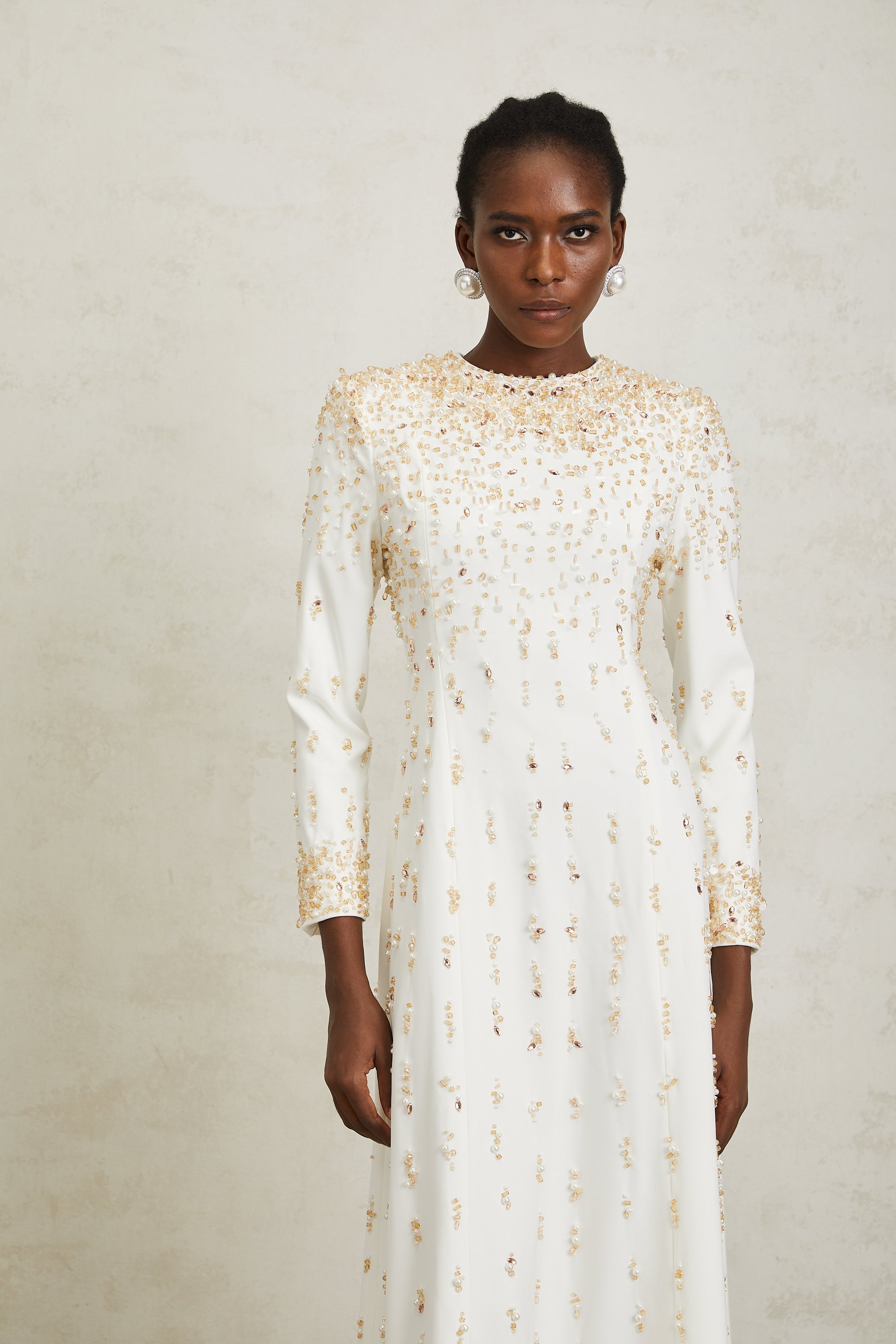 Margarita White Embellished Maxi Dress (Final Sale-US Only)
