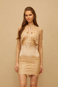 Héloïse Neutral Floral Lace Cardigan & Dress Set (Final Sale-US Only)