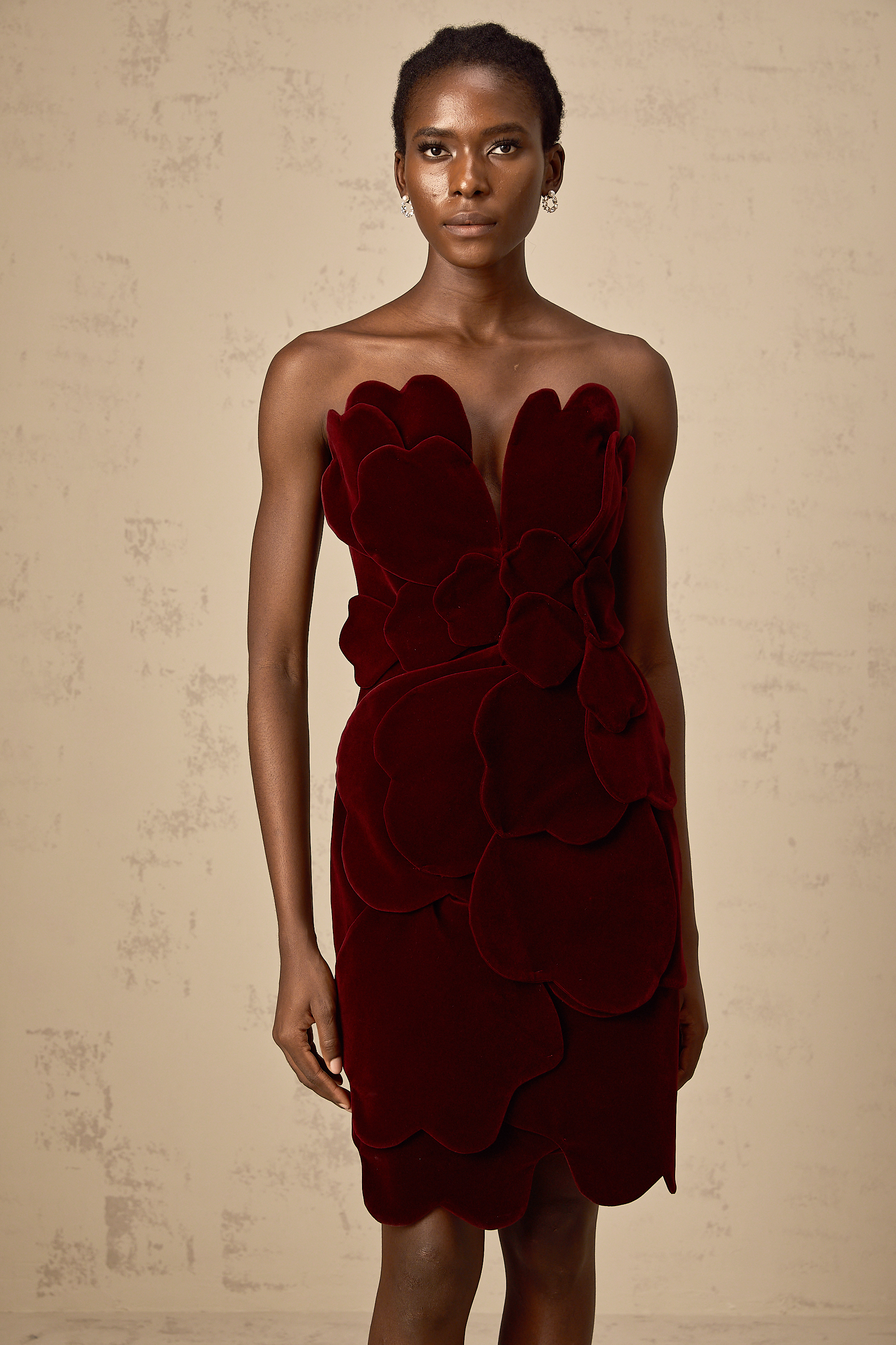 Maïwenn red floral-appliqué velvet mini dress (Final Sale-US Only)