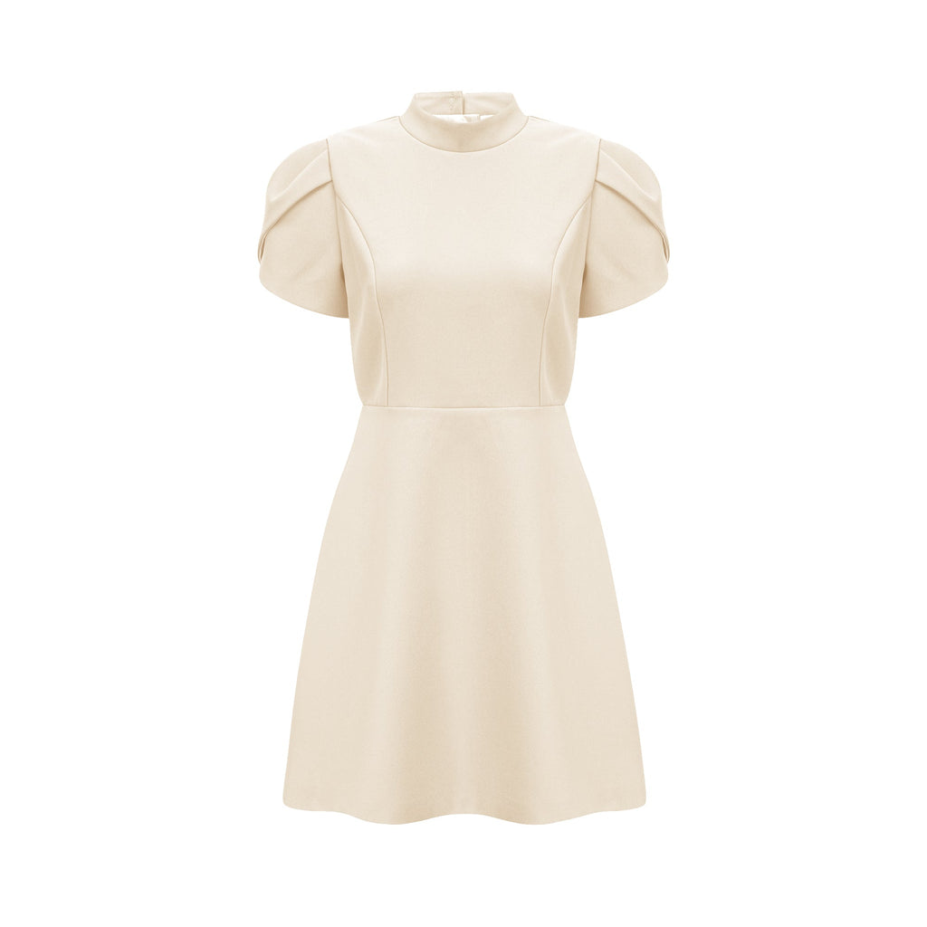 Anna White Petal Sleeve Cut Out Bow Mini Dress (Final Sale-US Only)