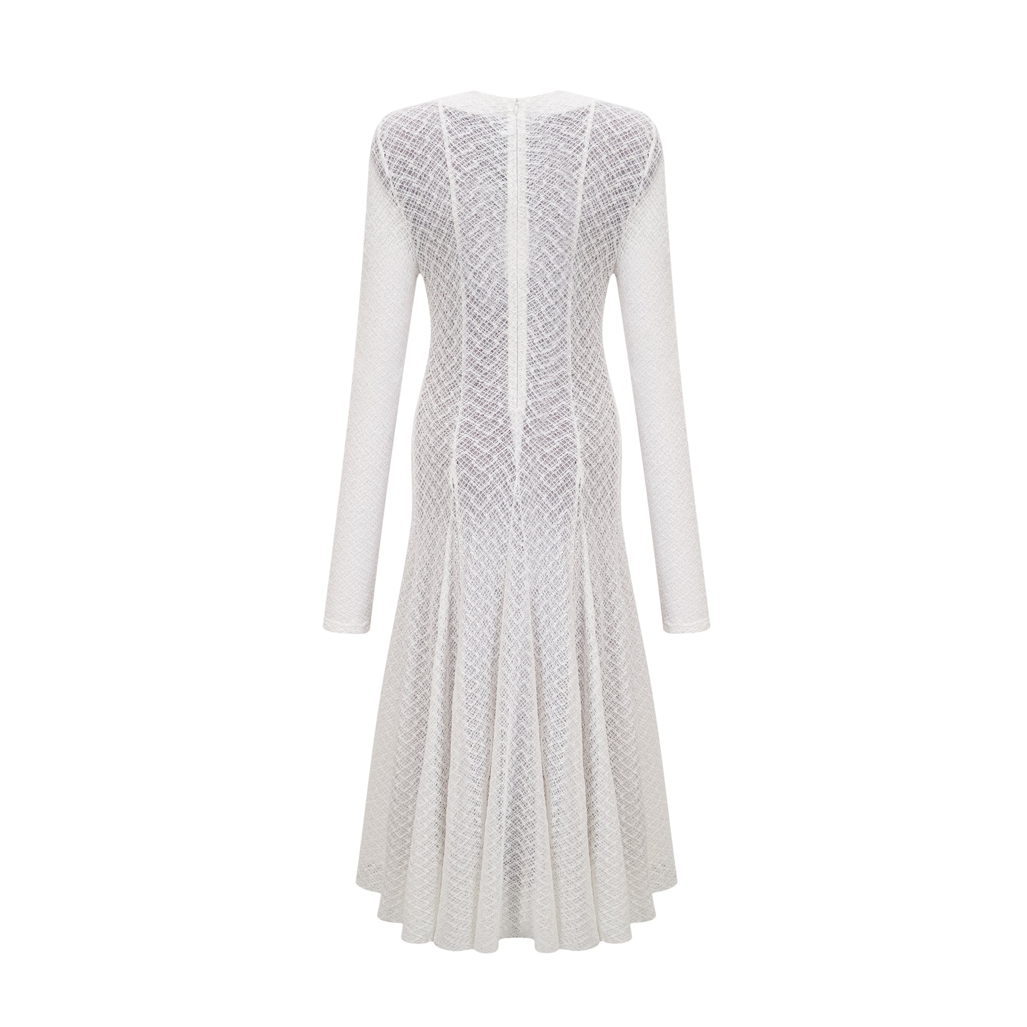 Athena wavy-pattern lace maxi dress in White  (Final Sale-US Only)