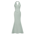 Aurélie Green Halterneck Mermaid Maxi Dress (Final Sale-US Only)