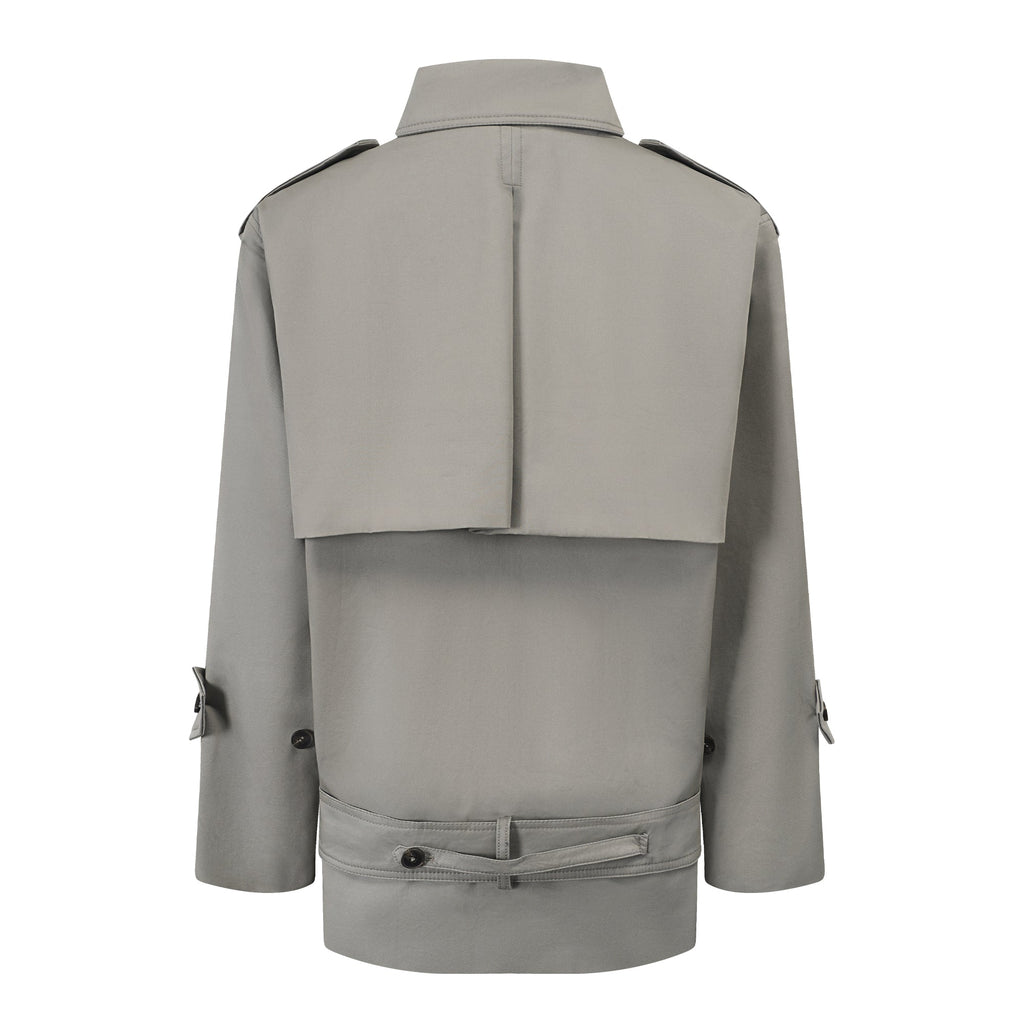 Mavis Grey Double-Breasted Belted Trench Coat  (Final Sale-US Only)
