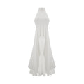 Inés Vestido largo con cuello halter y capas