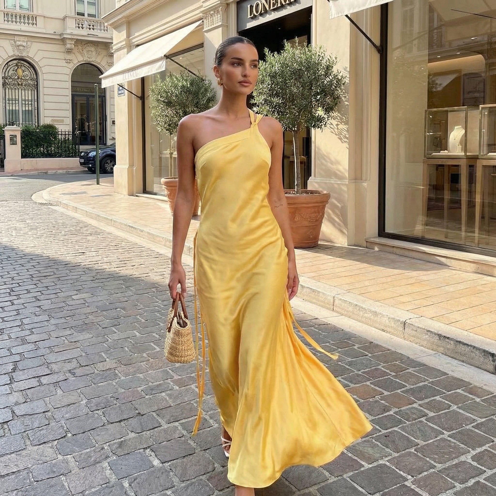Vestido de invitada de boda SLIPPO® Xynara con encaje elegante y escote en los hombros, estilo ajustado y sofisticado.