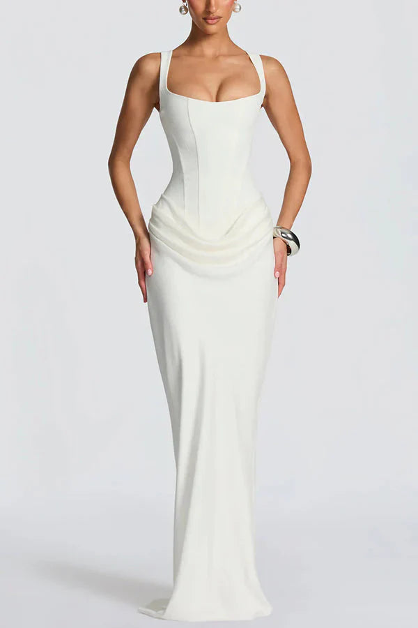Leonor | Square-neck maxi dress - Angela Puerto