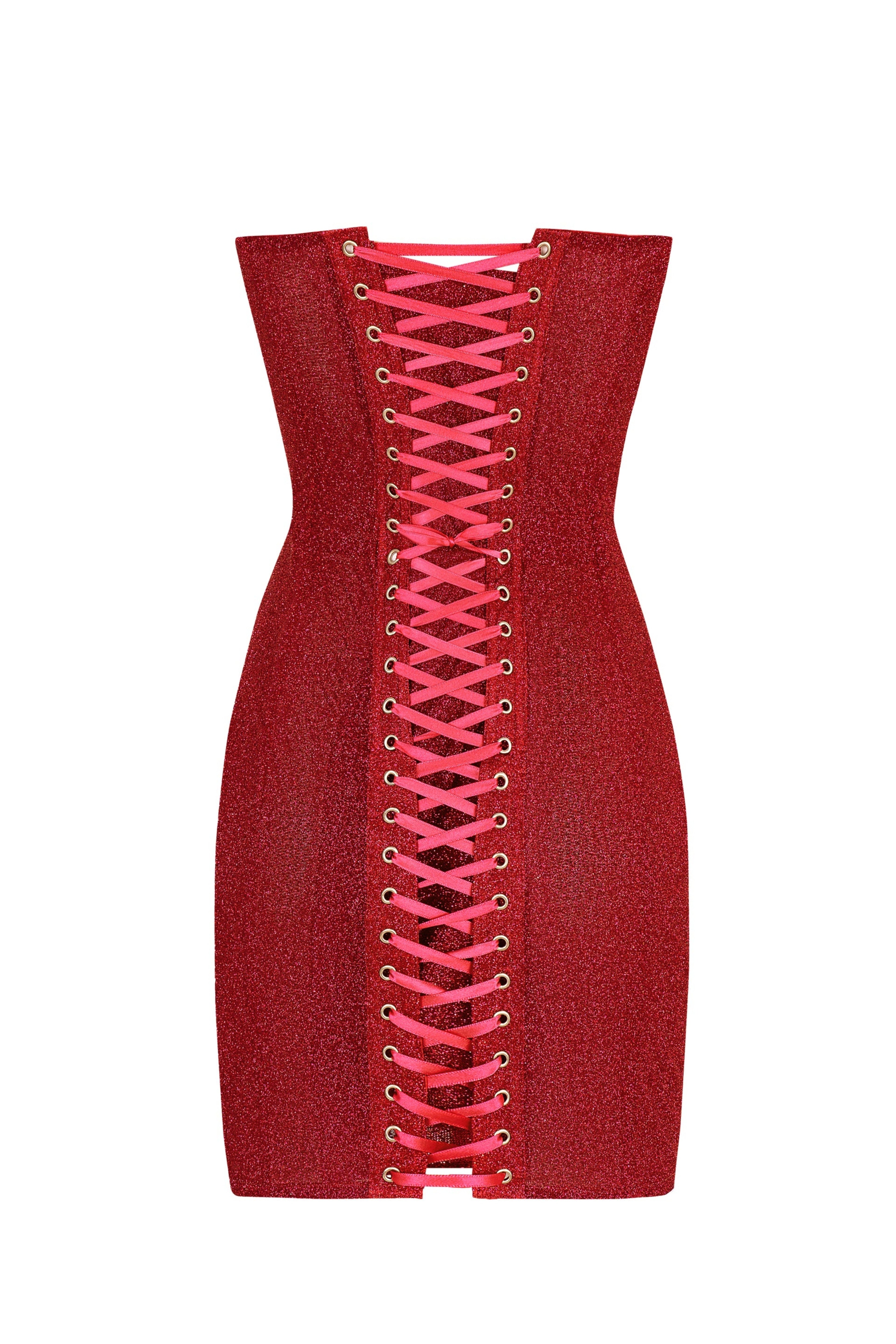 Vestido brillante rojo Orabelle Red Brilliance Drop Shiny Dress con diseño elegante y ajuste ceñido, en color rojo vibrante.
