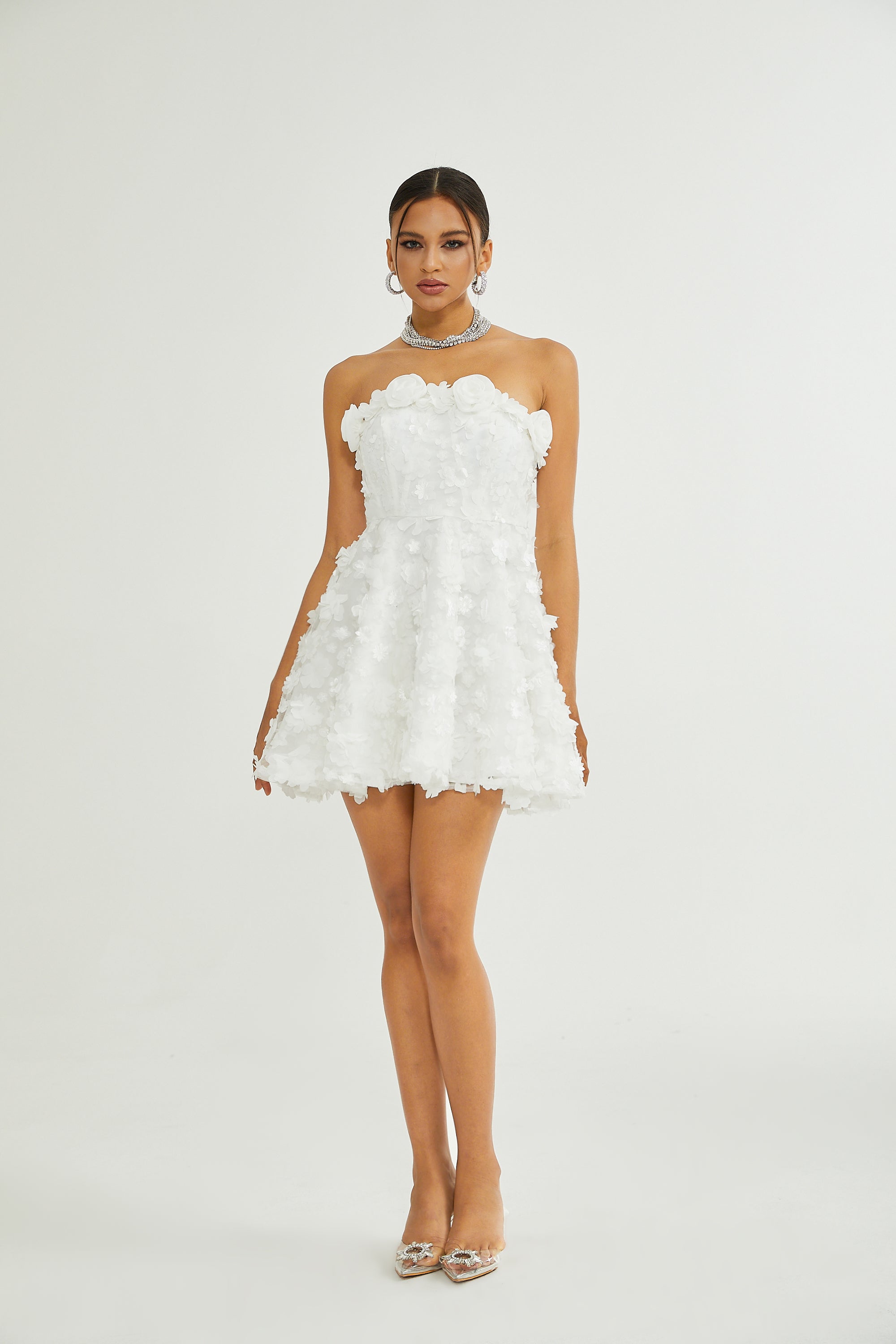 Apolline white faux-flower mini dress (Final Sale-US Only)