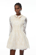Aleksandra White Floral Lace Mini Dress
