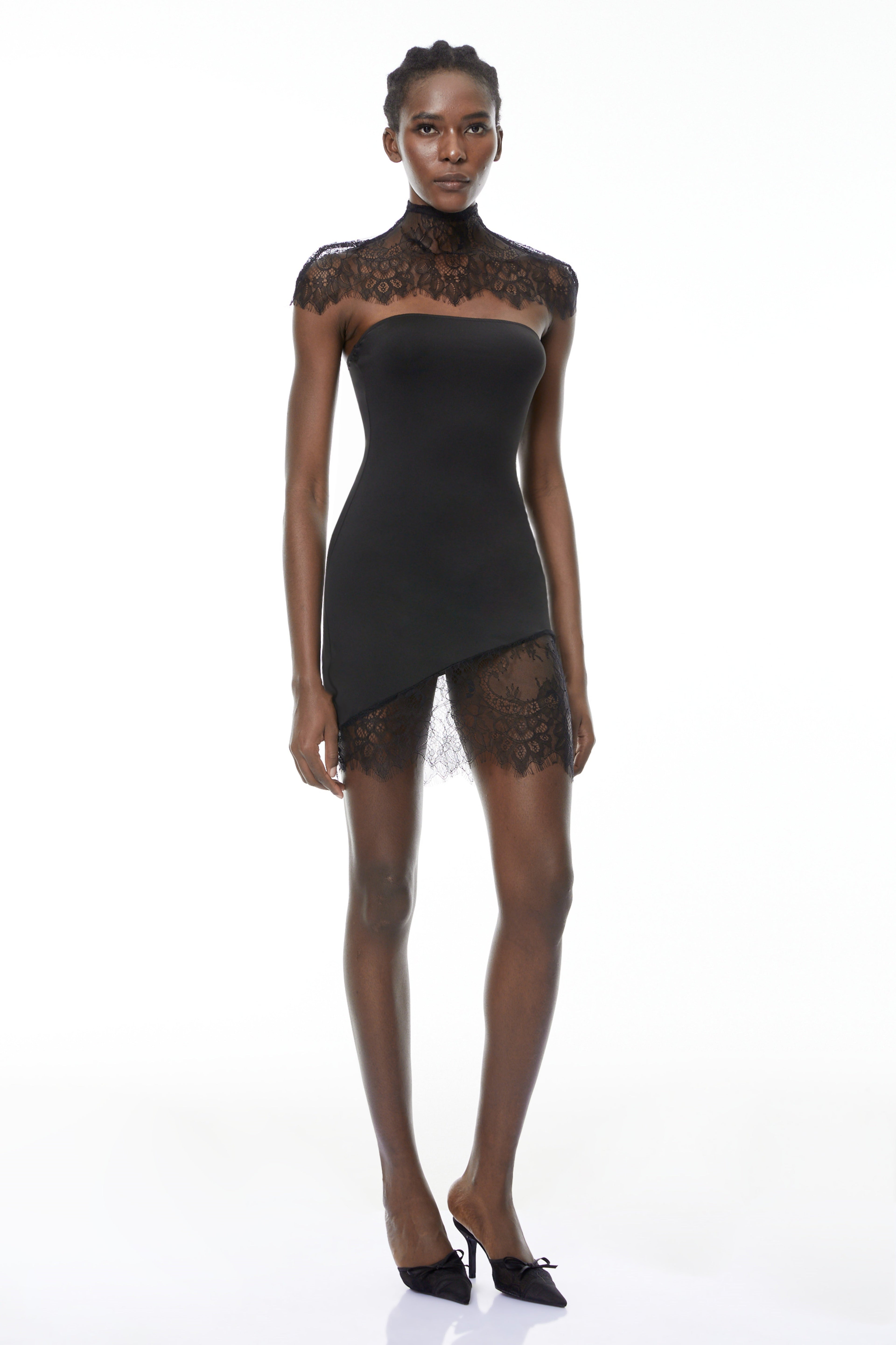Alvaro Black Lace Shawl & Dress Set